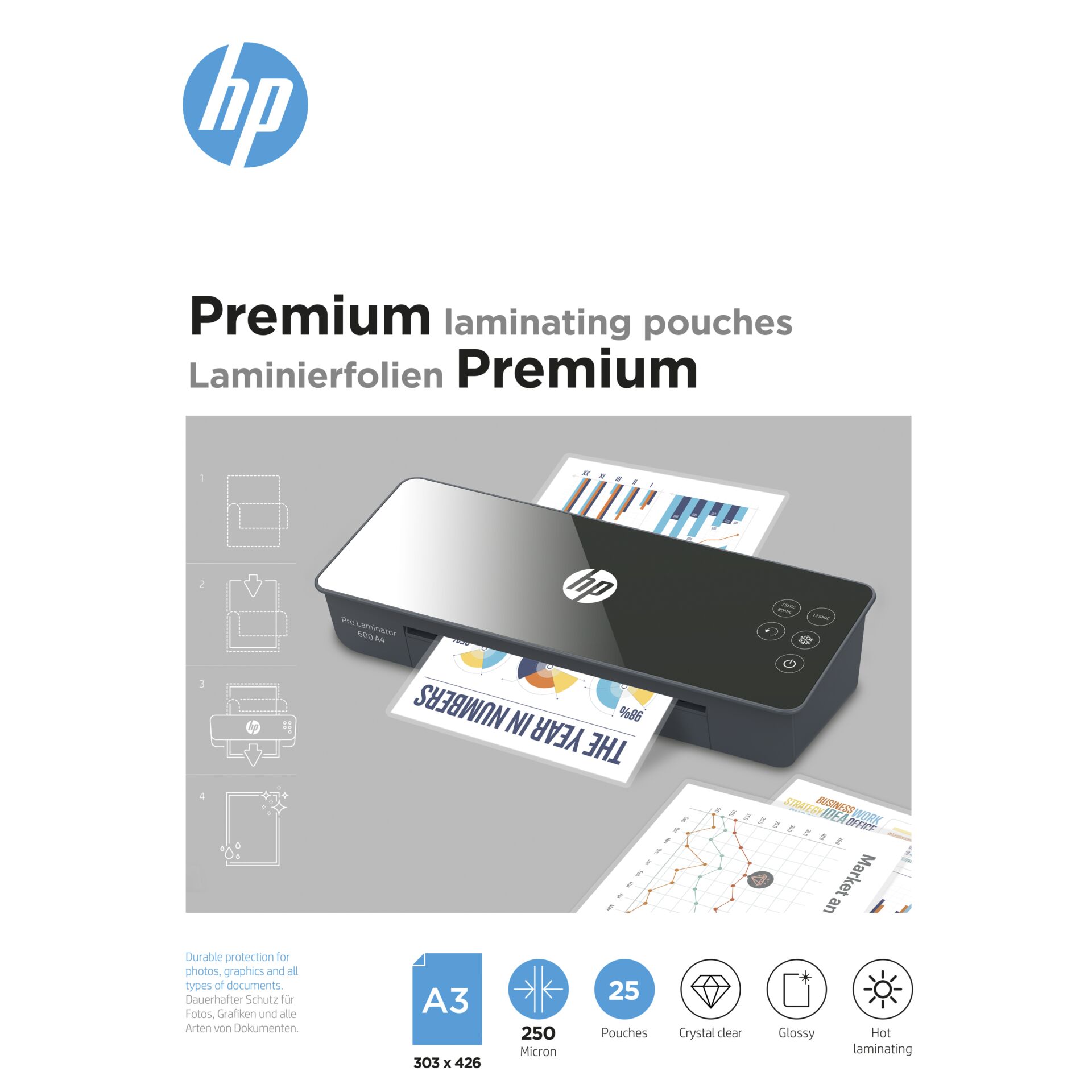 HP Pro Laminierfolien A3 250 Micron