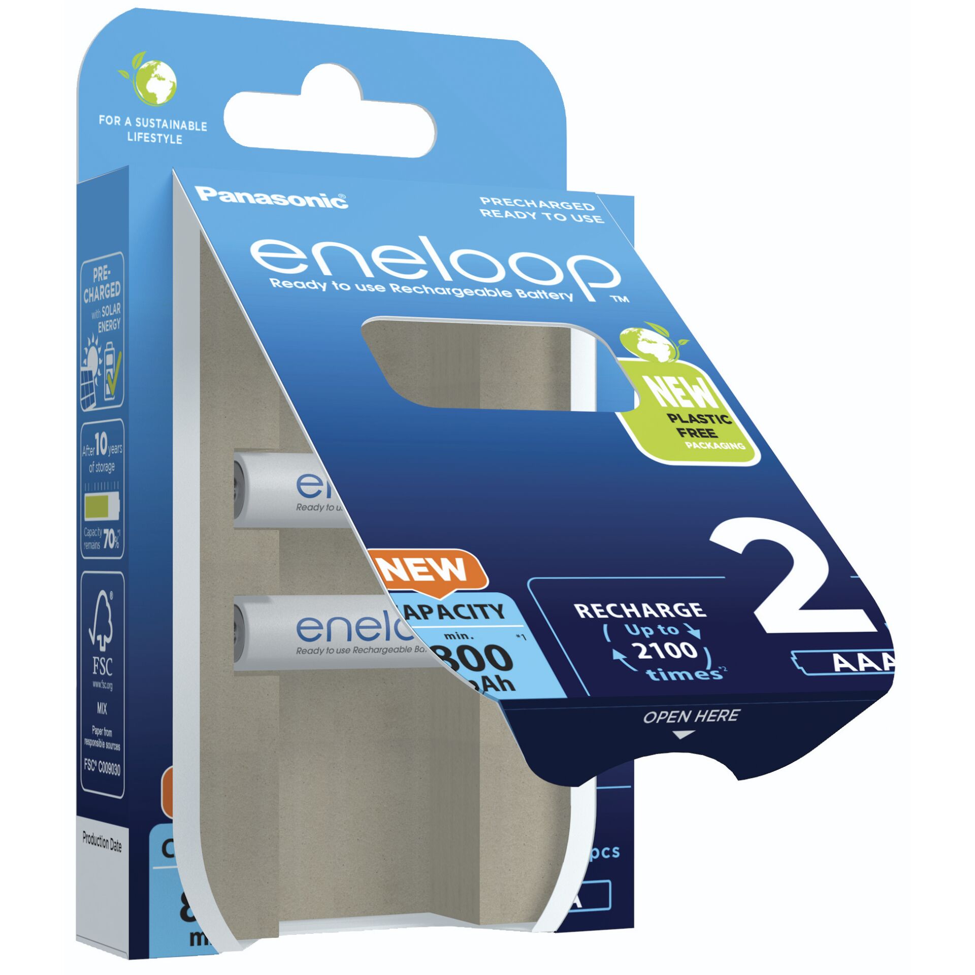1x2 Panasonic Eneloop Micro AAA 800mAh Ni-MH        BK-4MCDE