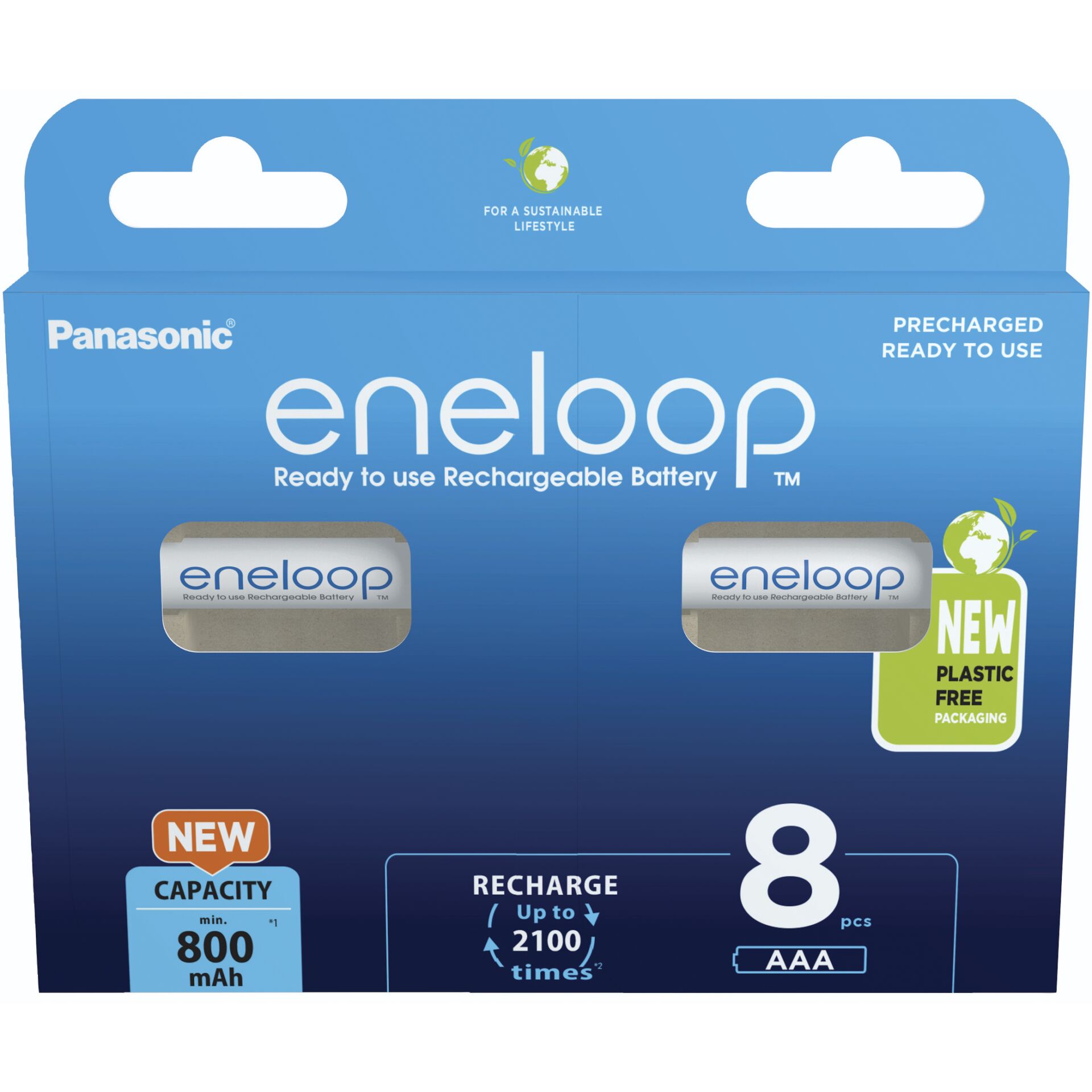 1x8 Panasonic Eneloop Micro AAA 800mAh Ni-MH        BK-4MCDE