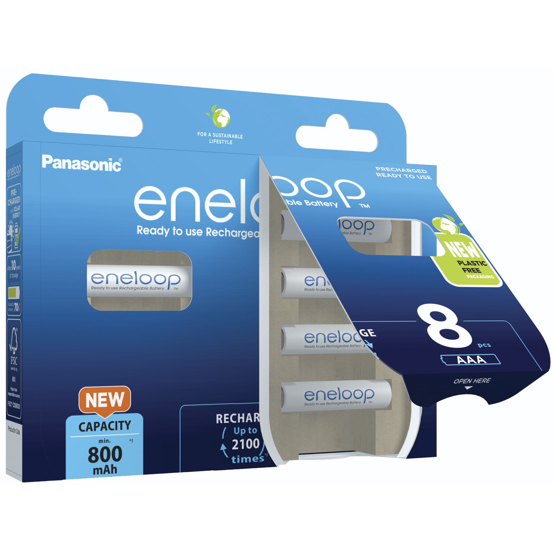 1x8 Panasonic Eneloop Micro AAA 800mAh Ni-MH        BK-4MCDE