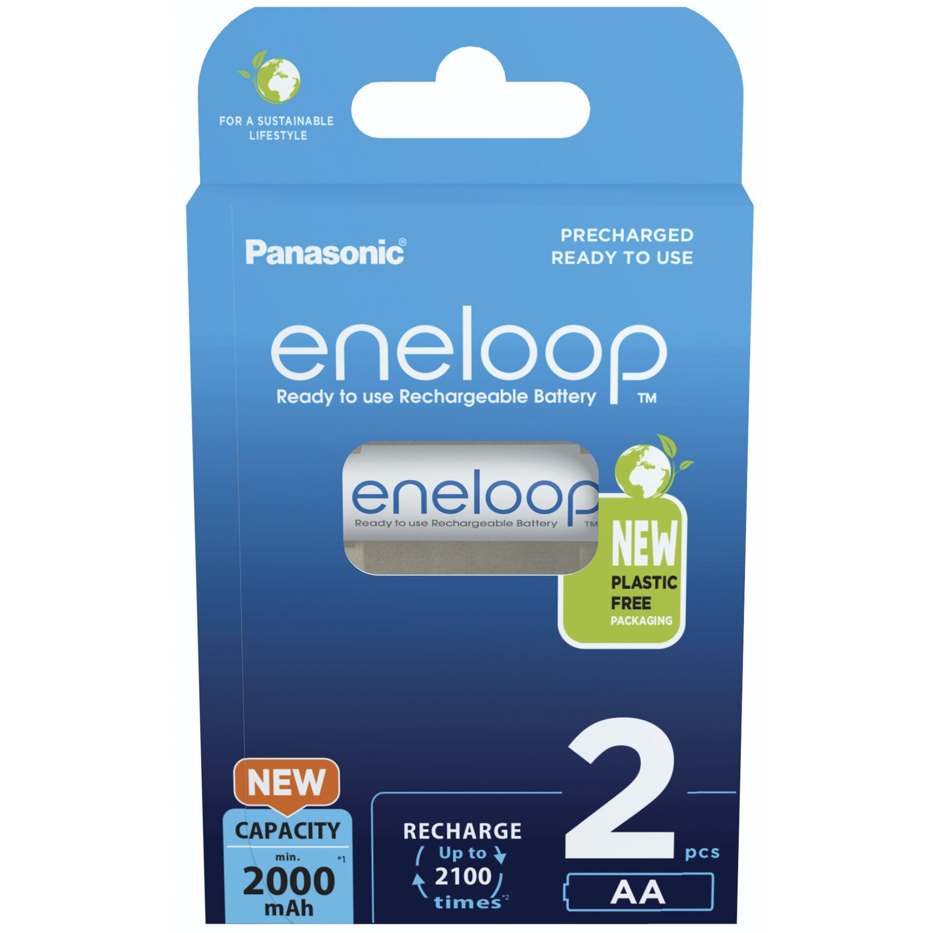 1x2 Panasonic Eneloop Mignon AA 2000mAh Ni-MH       BK-3MCDE