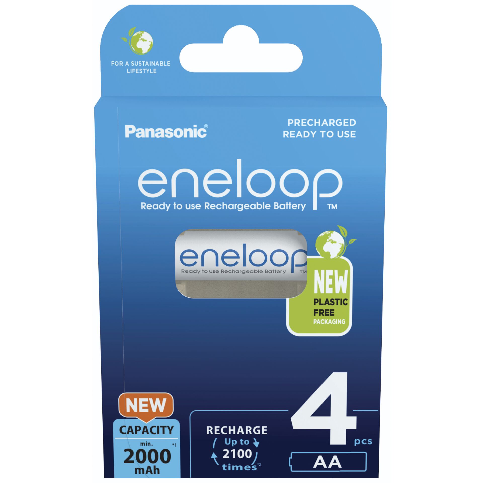 1x4 Panasonic Eneloop Mignon AA 2000mAh Ni-MH      BK-3MCDE/