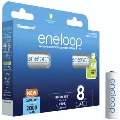 1x8 Panasonic Eneloop Mignon AA 2000mAh Ni-MH       BK-3MCDE 2
