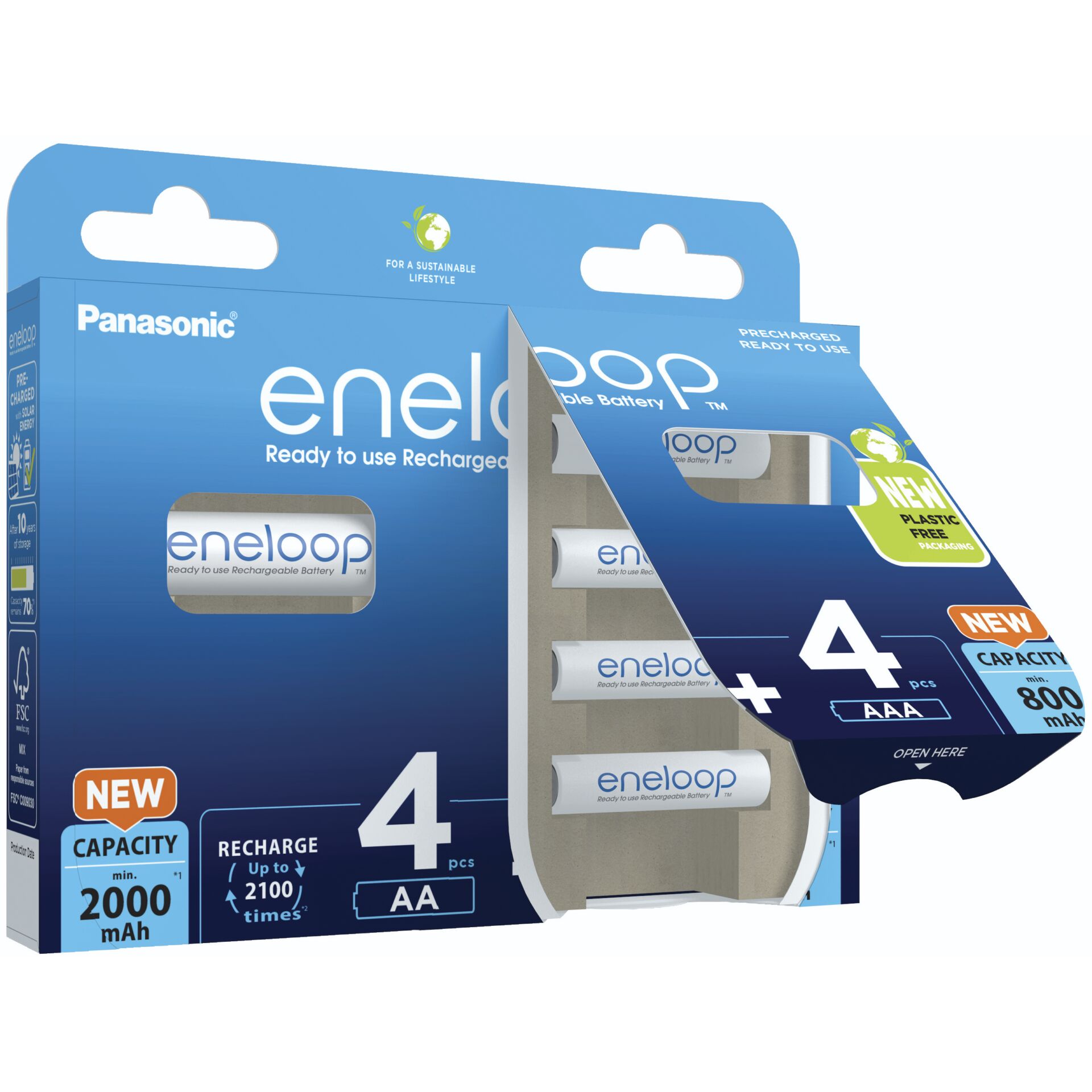 2x4 Panasonic Eneloop Kombipack 4xAA + 4xAAA Akkus  BK-KJMCD