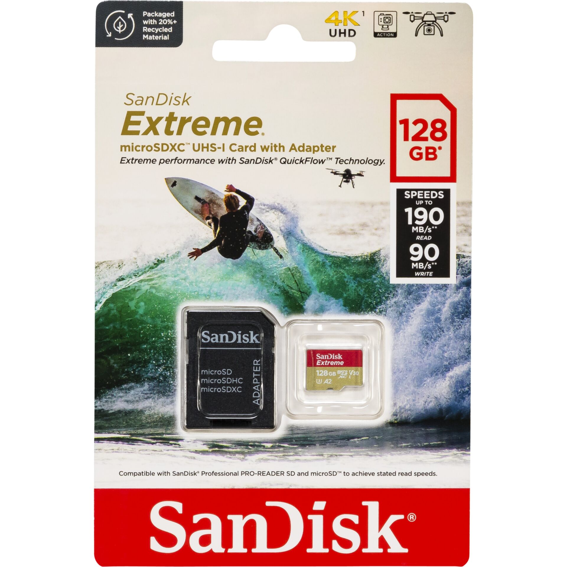 SanDisk microSDXC          128GB Extreme A2 C10 V30 UHS-I U3