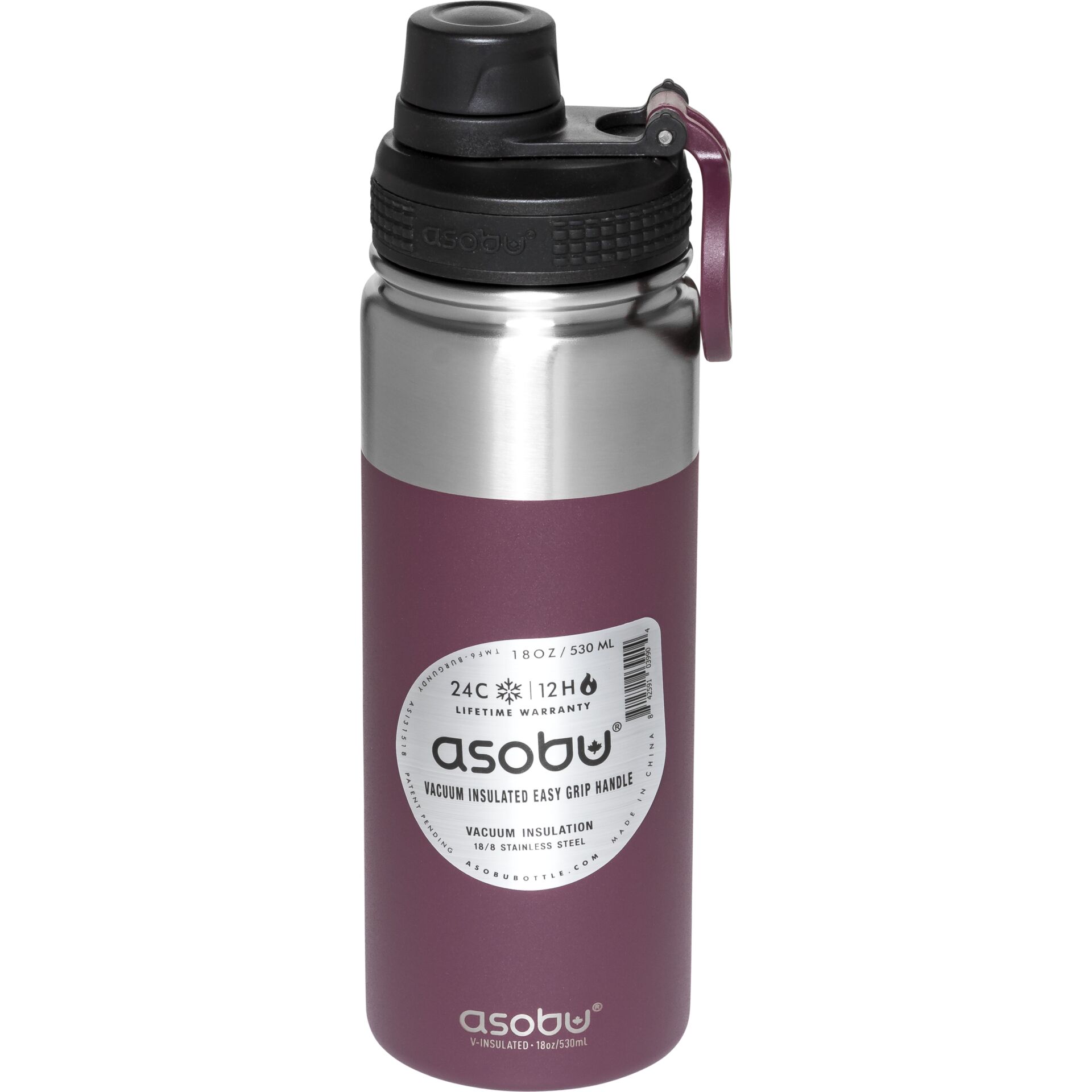 Asobu Alpine Flask bottiglia Burgunder, 0.53 L