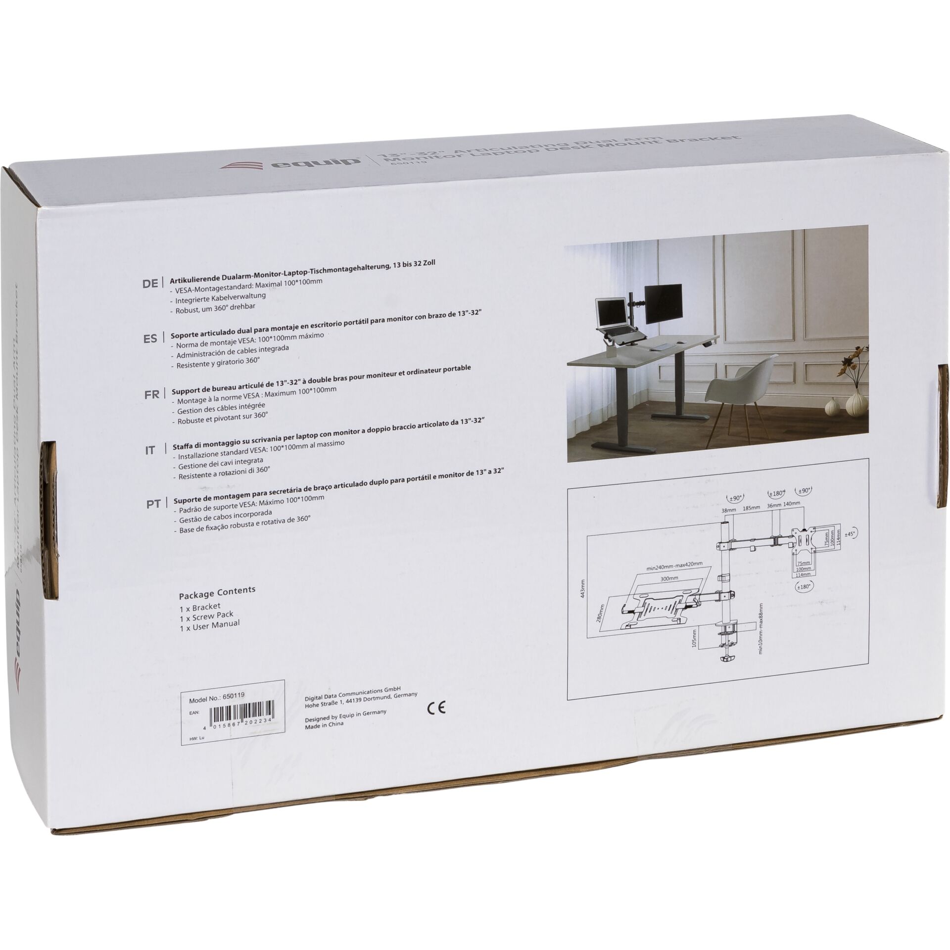 equip Tischhalterung 360° LCD- + Notebookhalterung