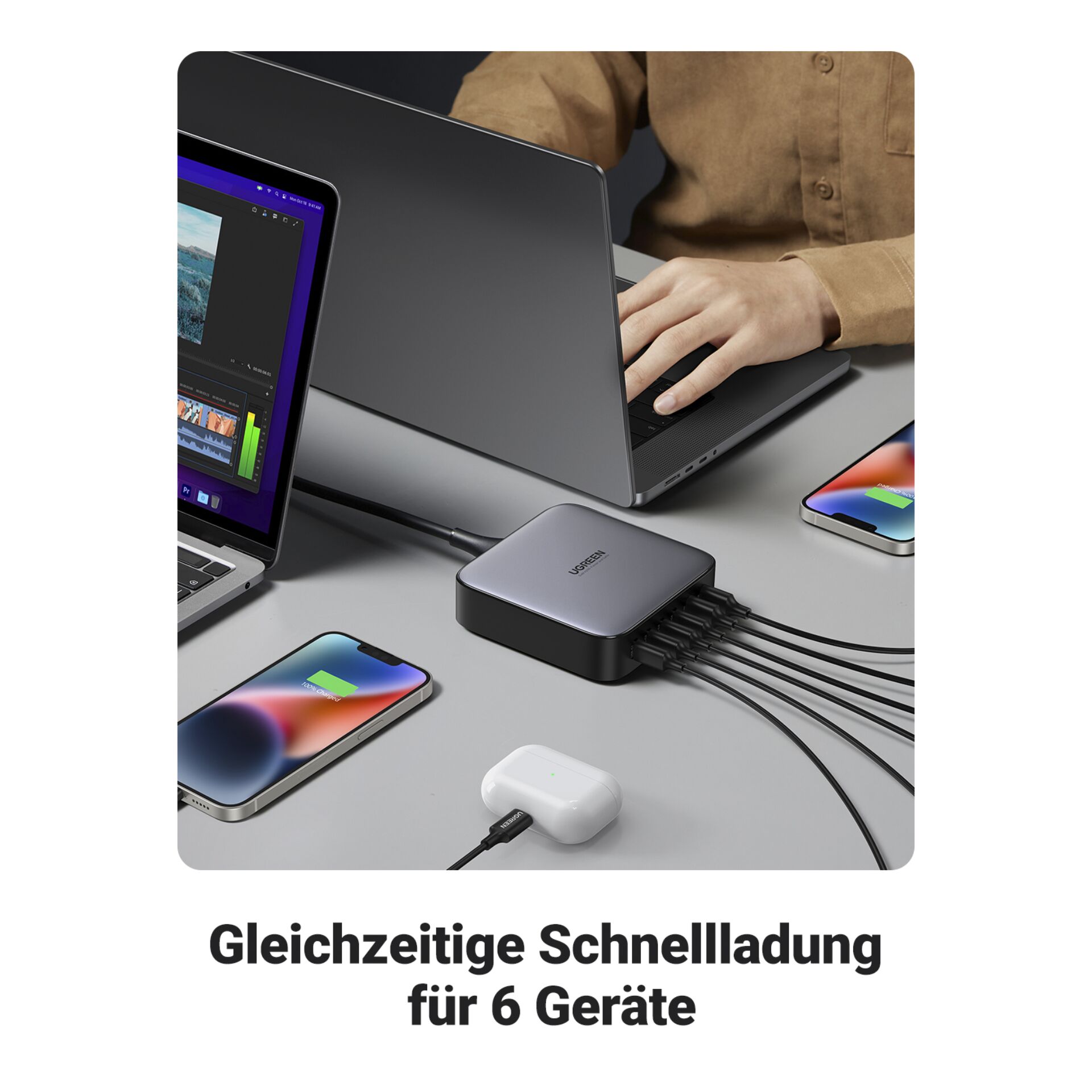 UGREEN 2USB-A+4USB-C 200W Desktop Fast caricabatt.