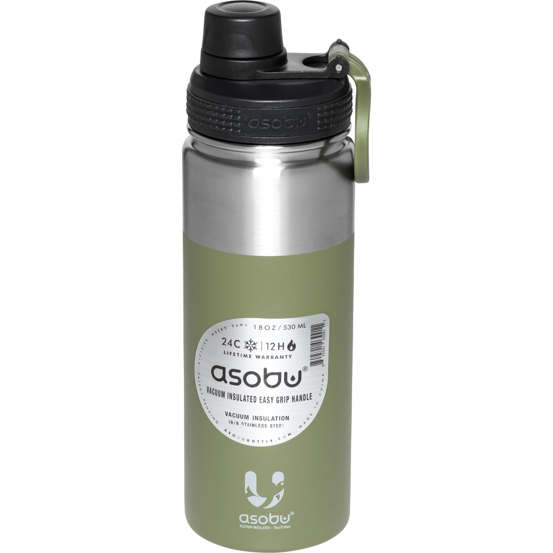 Asobu Alpine Flask bottiglia verde, 0.53 L
