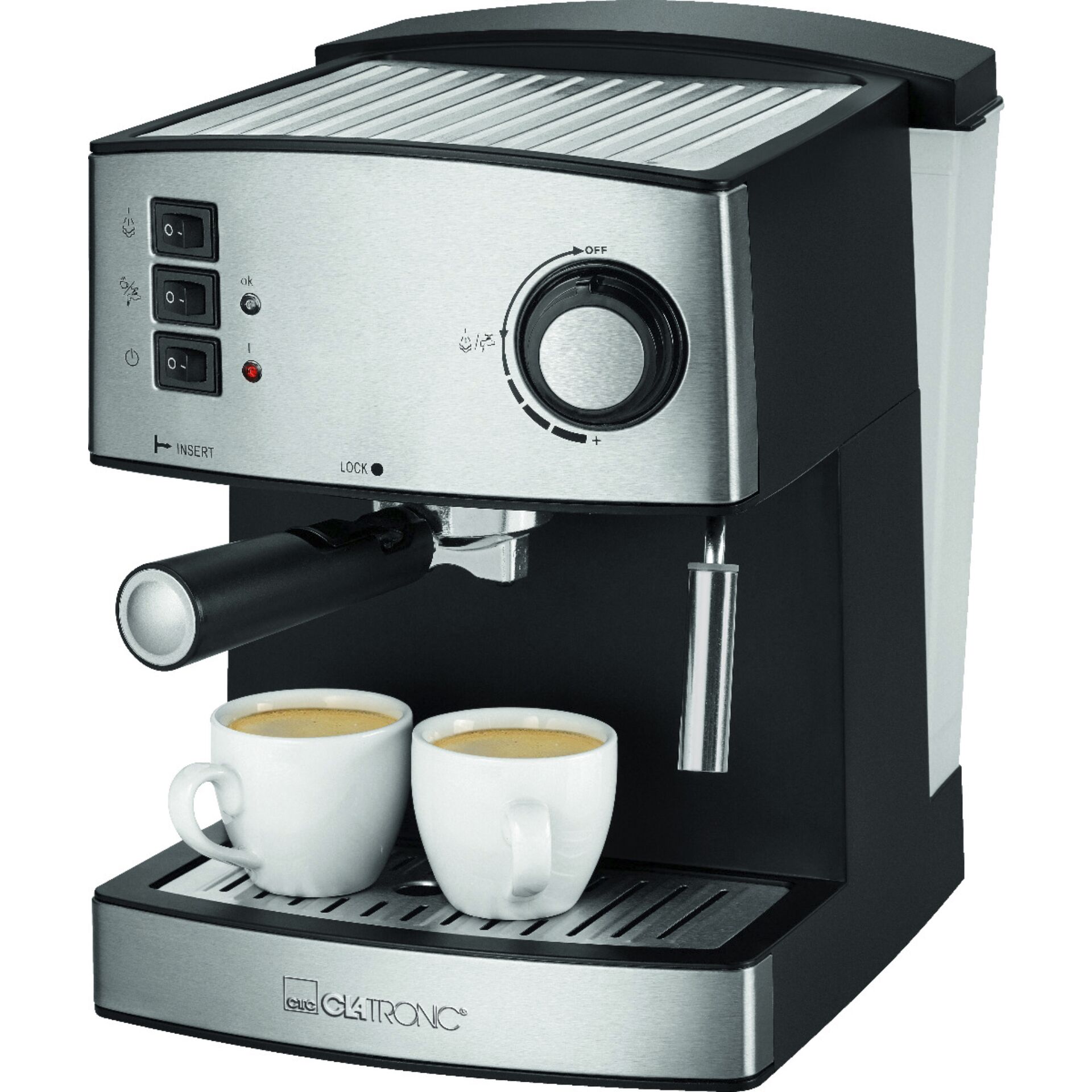 Clatronic ES 3643 schwarz-inox Espressoautomat 15 Bar