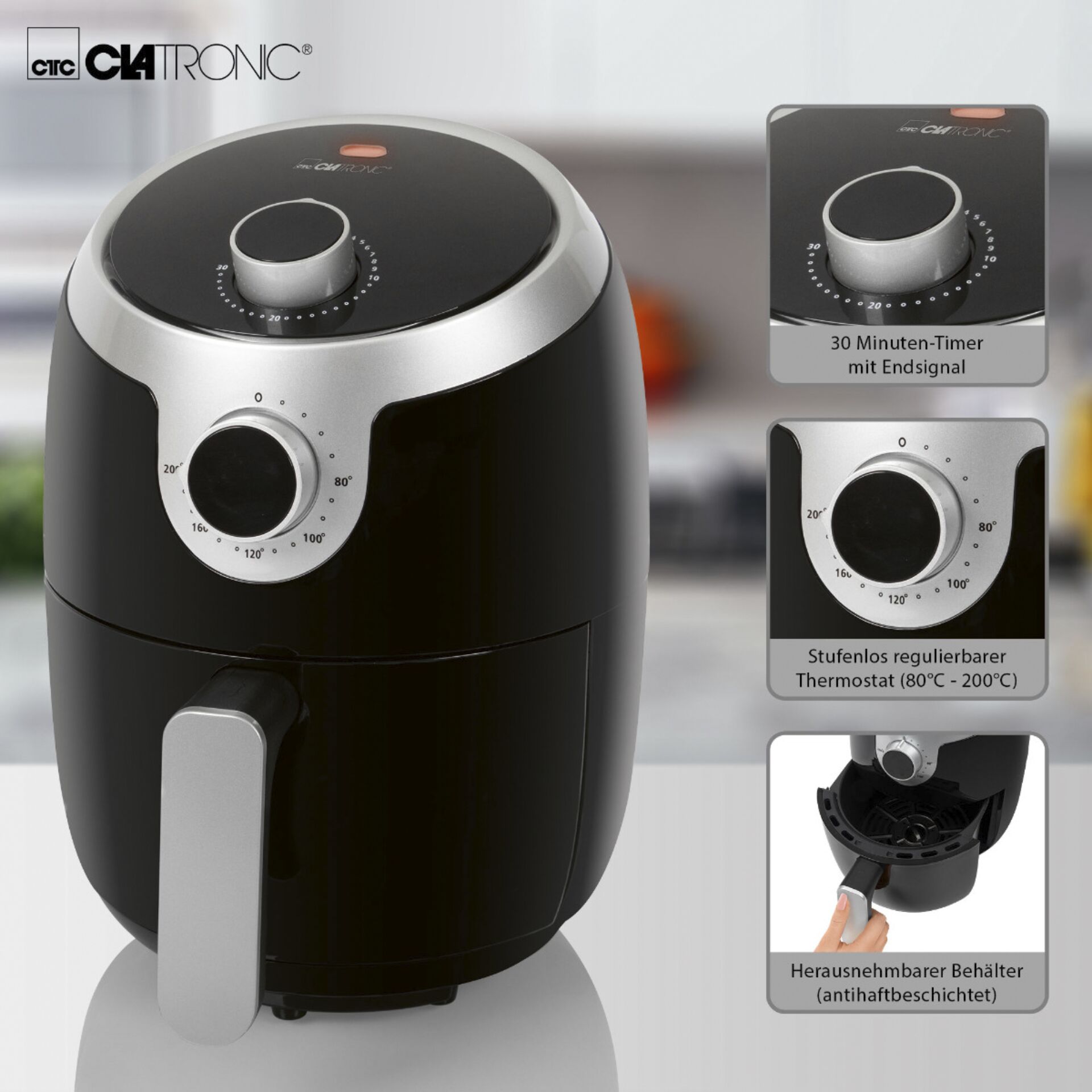 Clatronic FR 3769 H nero friggitrice ad aria calda