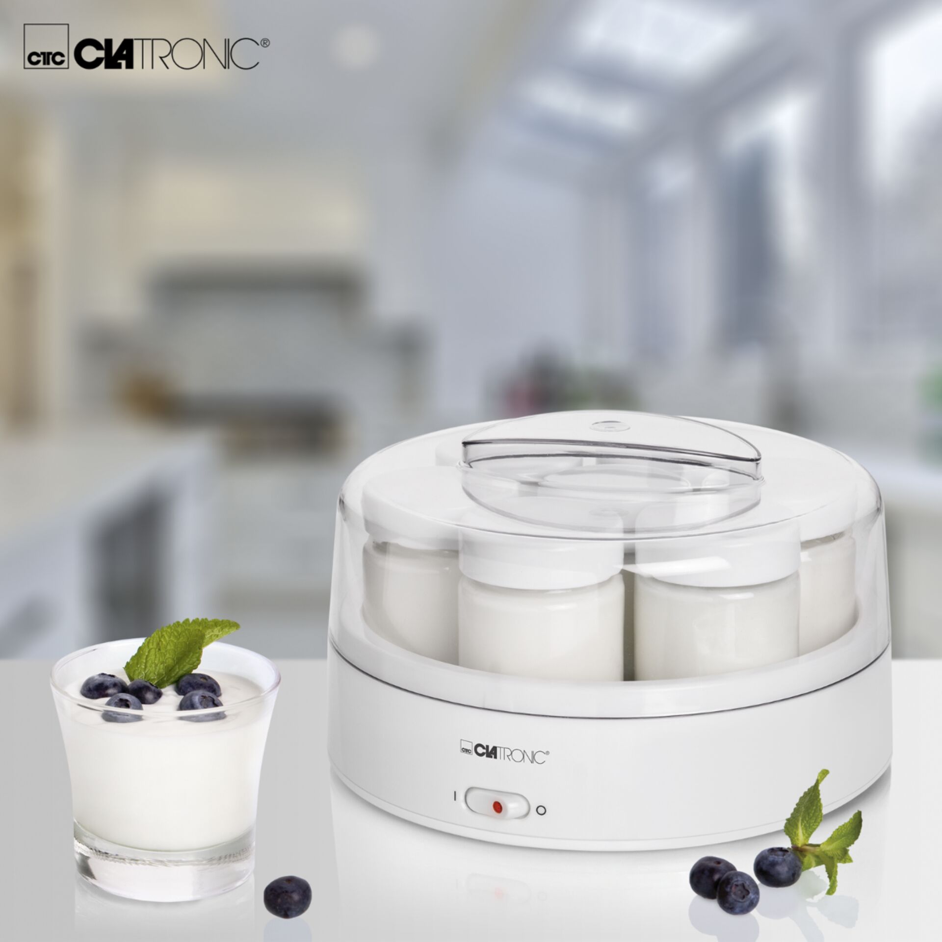 Clatronic JM 3344 weiß Joghurtmaker mit 7 Gläsern