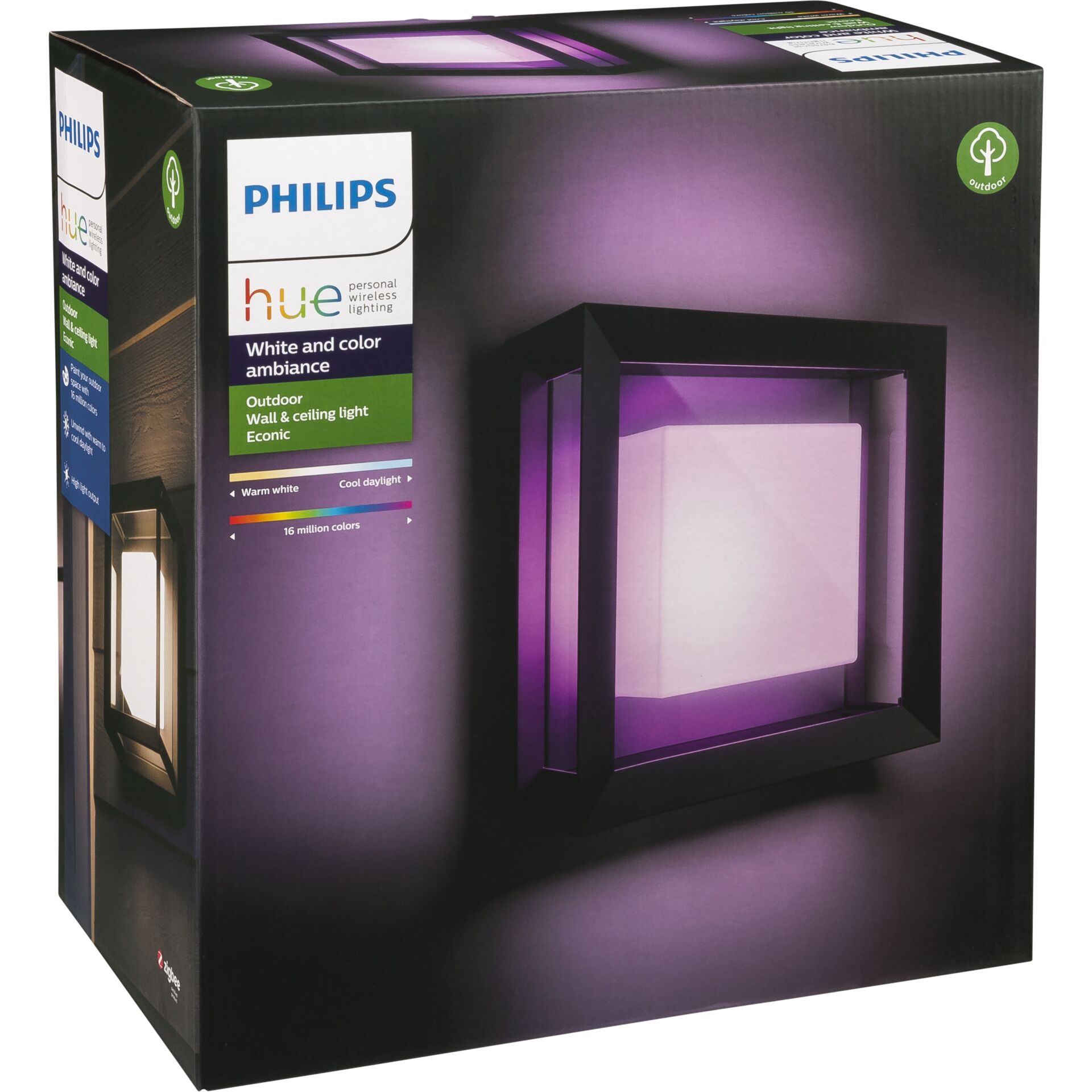 Philips Hue Econic LED lampada da parete quadrata nero