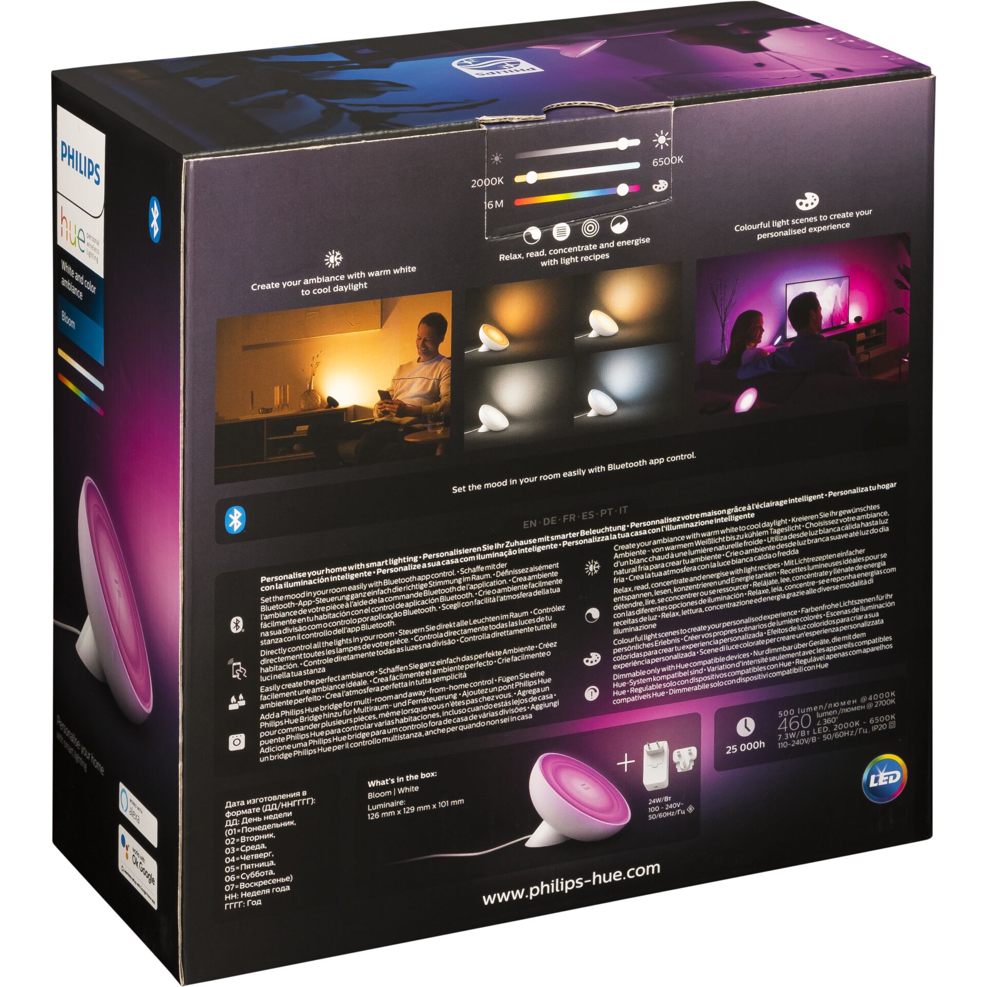 Philips Hue Bloom LED Lampada da tavolo bianco