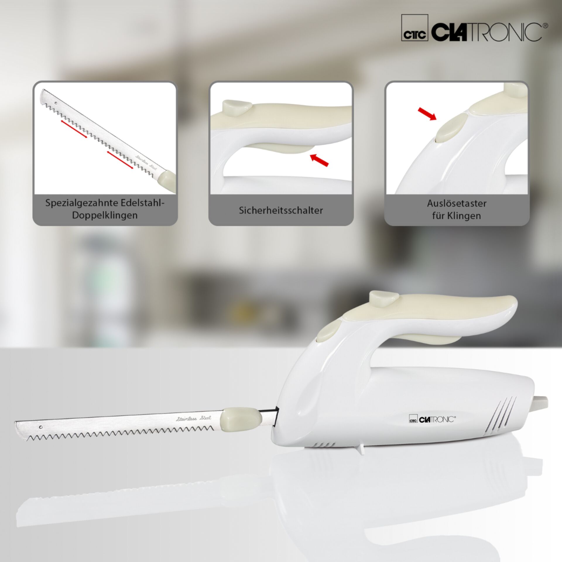 Clatronic EM 3062 bianco coltello elettrico