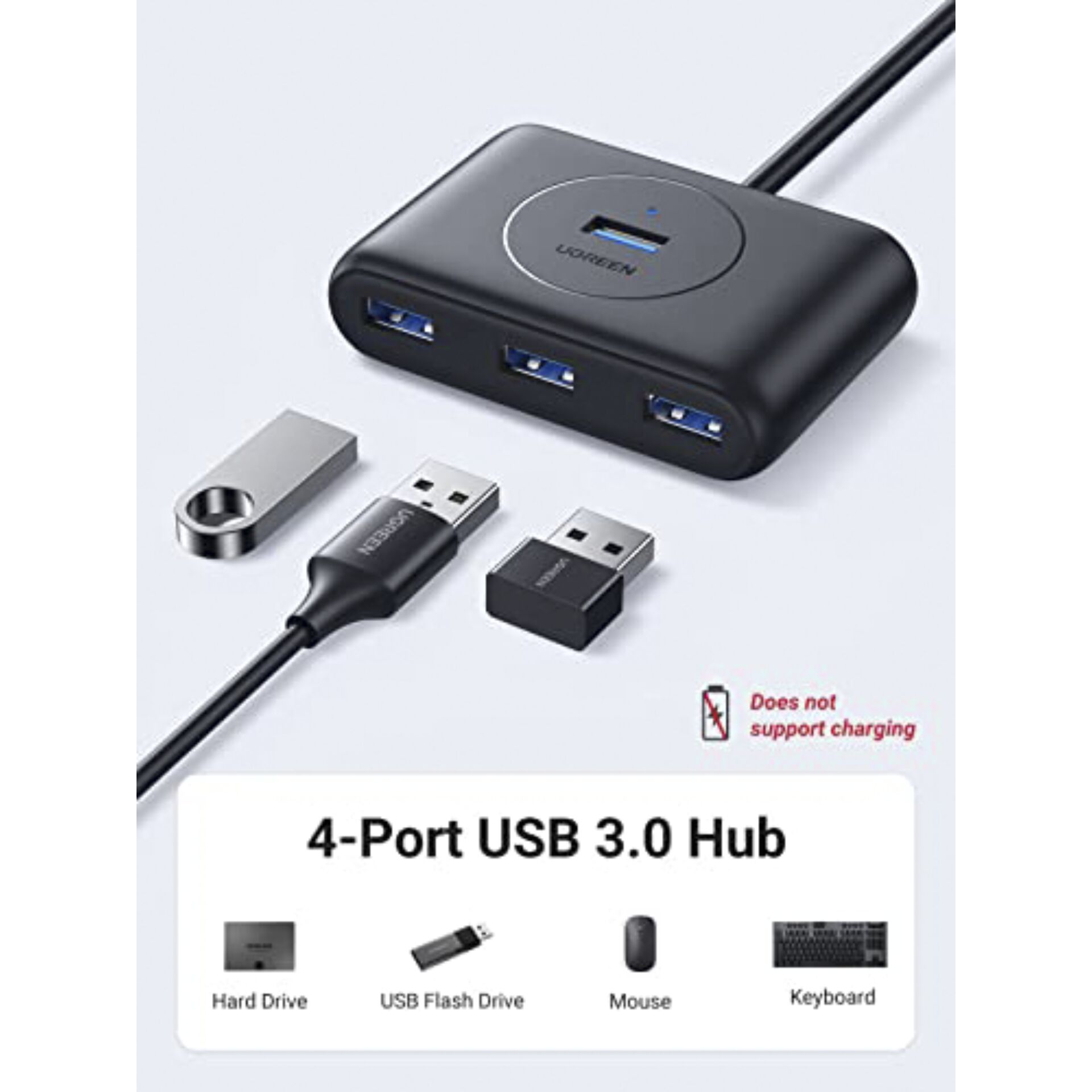 UGREEN USB 3.0 A 4 Ports HUB-Black 1M