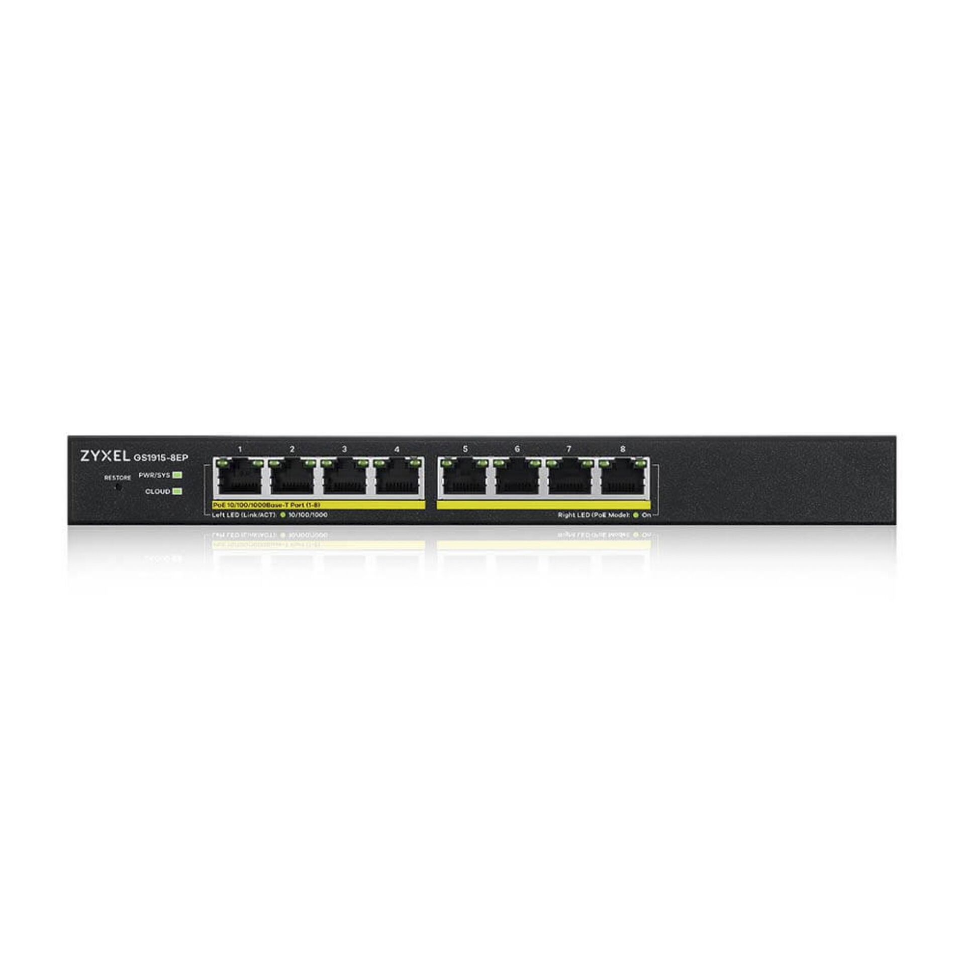 Zyxel GS1915-8EP 8-port Smart Switch, NebulaFlex