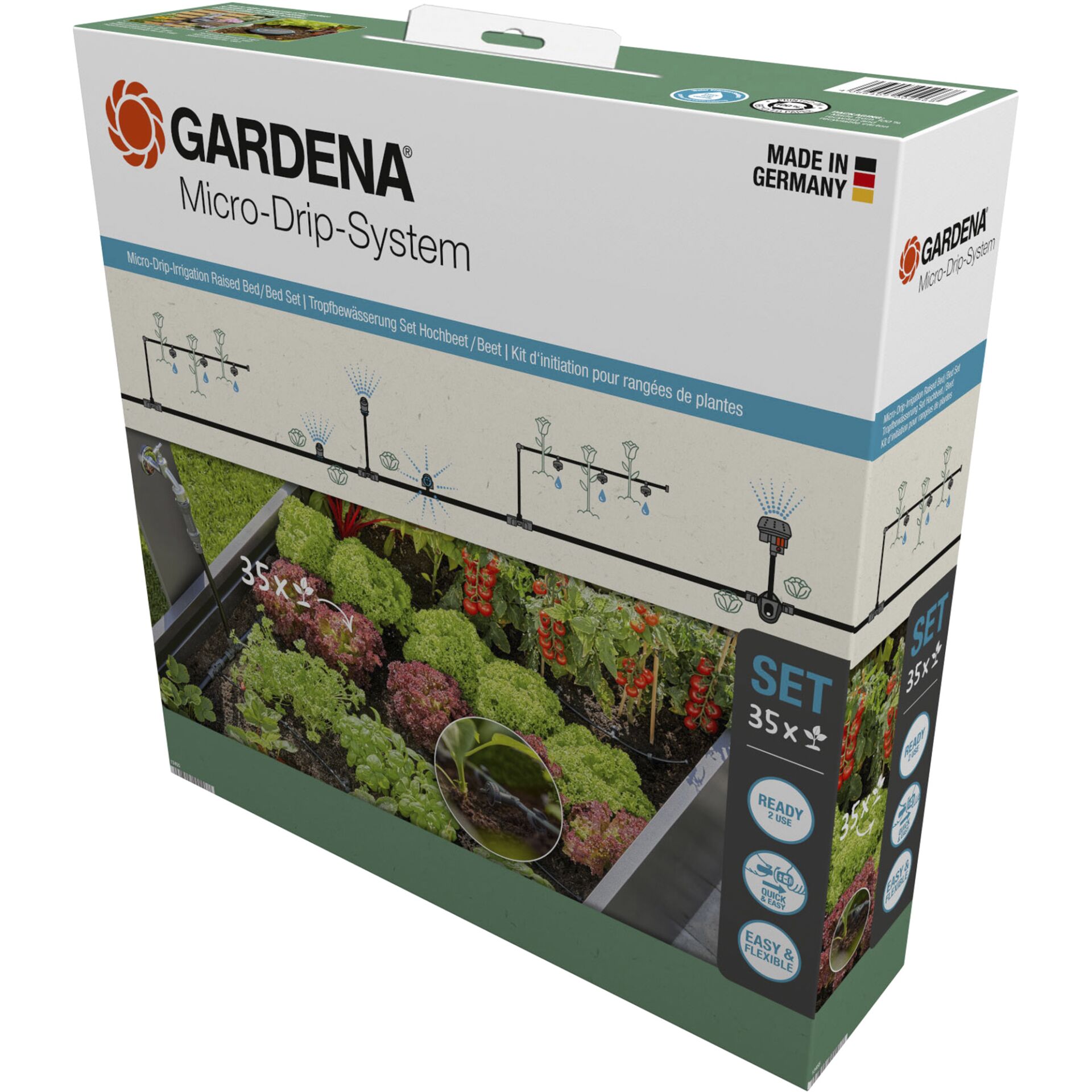 Gardena Micro-Drip-System  Kit aiuola rialz./aiuola (35 pian