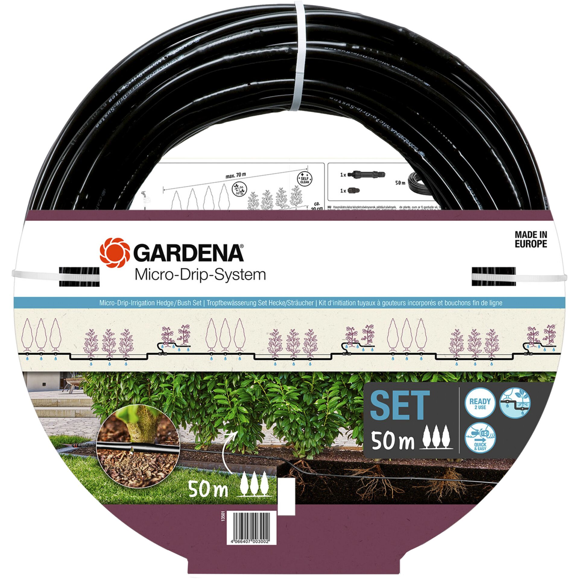Gardena Micro-Drip-System kit siepe/cespugli 50m