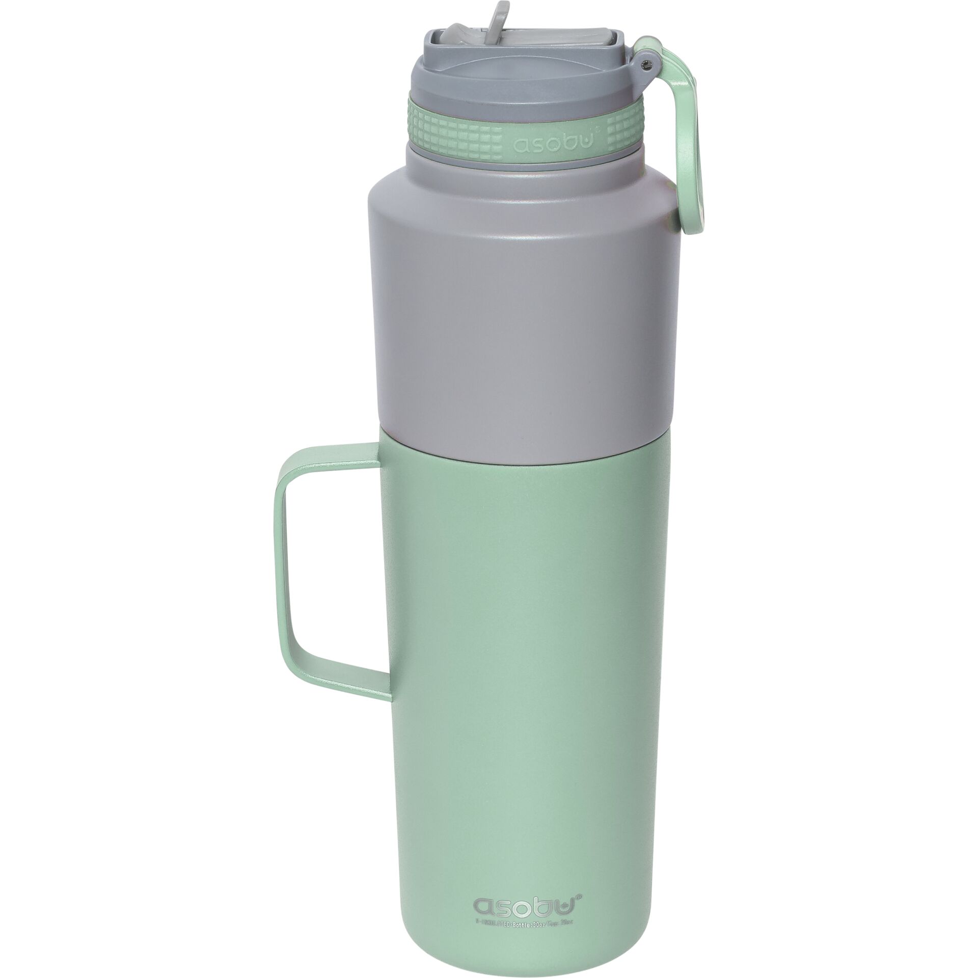 Asobu Twin Pack bottiglia con tazza, menta, 0.9 L + 0.6 L