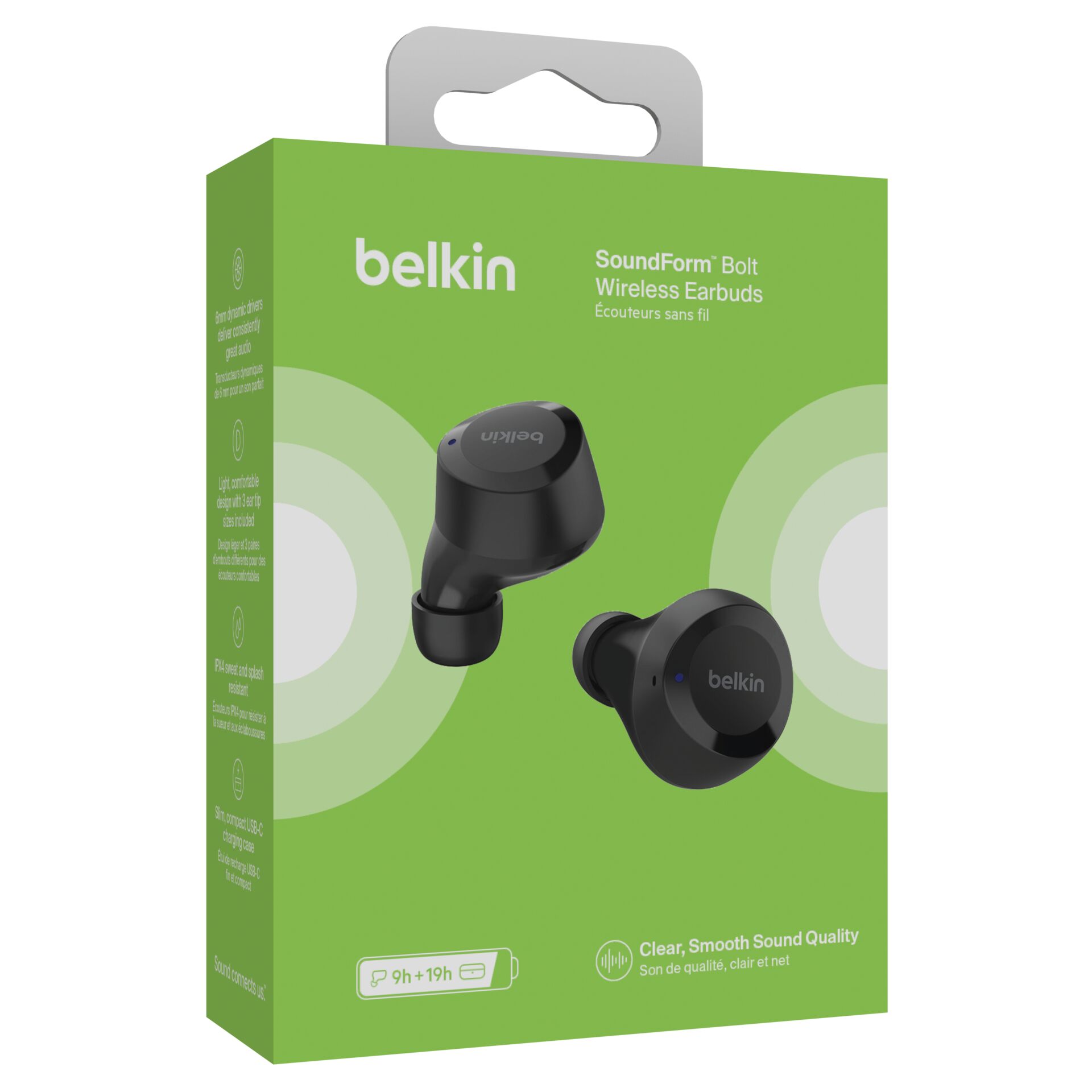 Belkin SoundForm Bolt Wireless In-Ear cuffia nero AUC009btBL