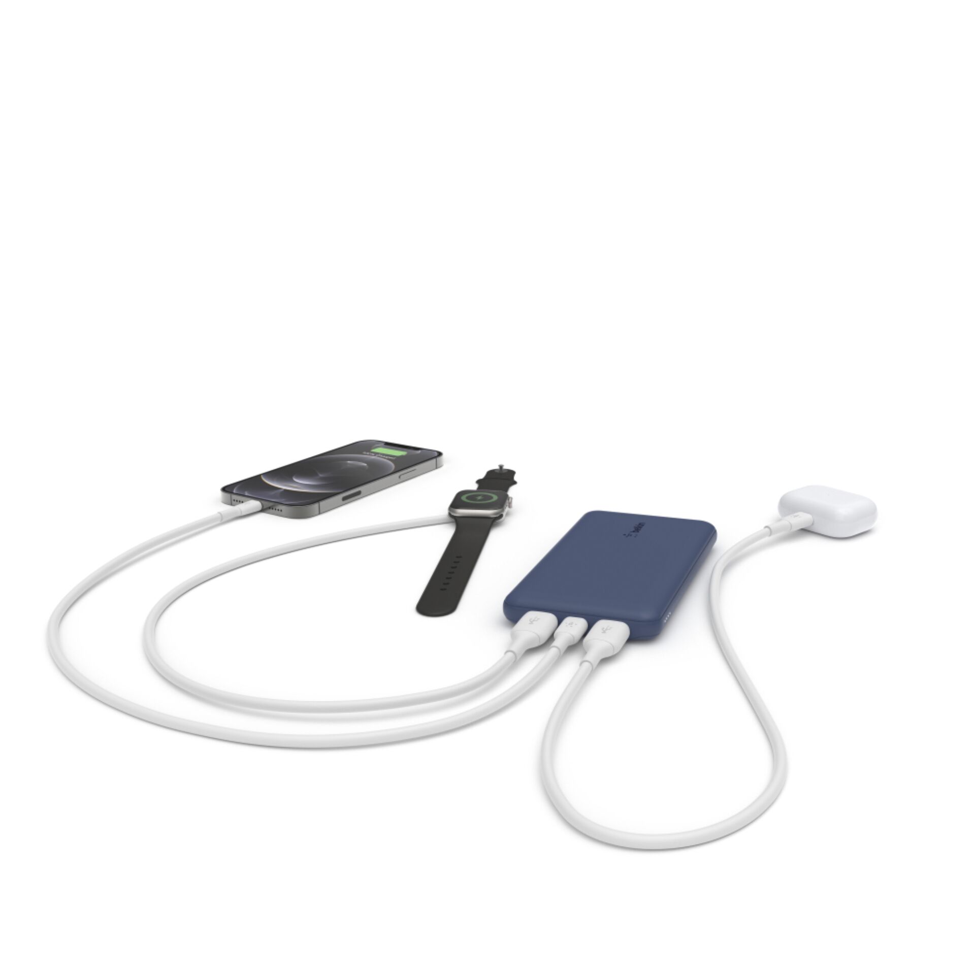 Belkin Powerbank 10.000mAh blu 15W+USB-A/C cavo 15cm BPB011B