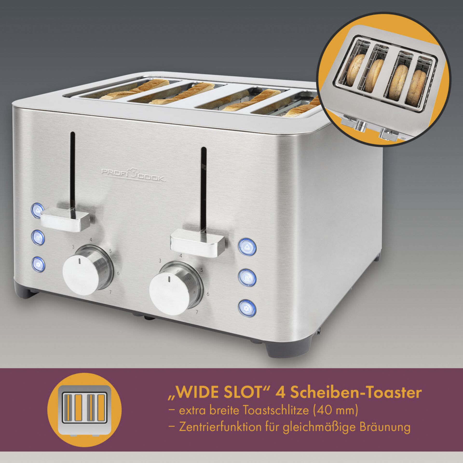Proficook PC-TA 1252 Tostapane 4 fette