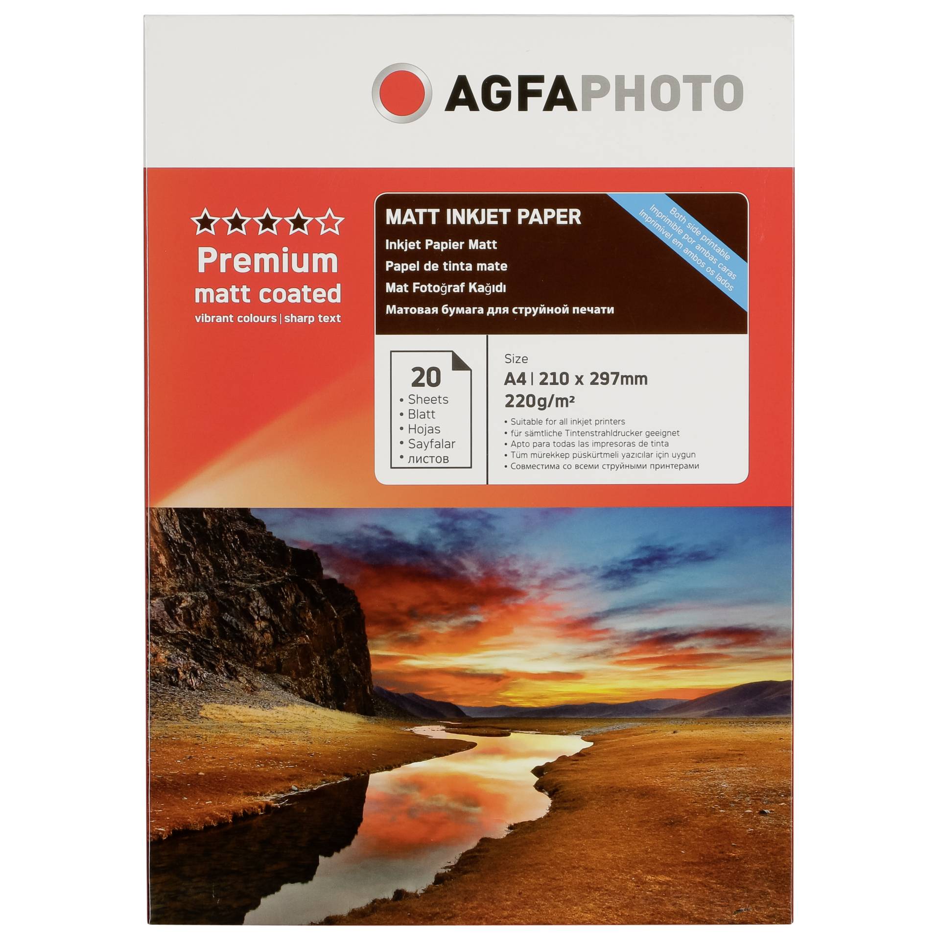 AgfaPhoto Premium Double Side Matt-Coated 220 g A 4 20 Sheet