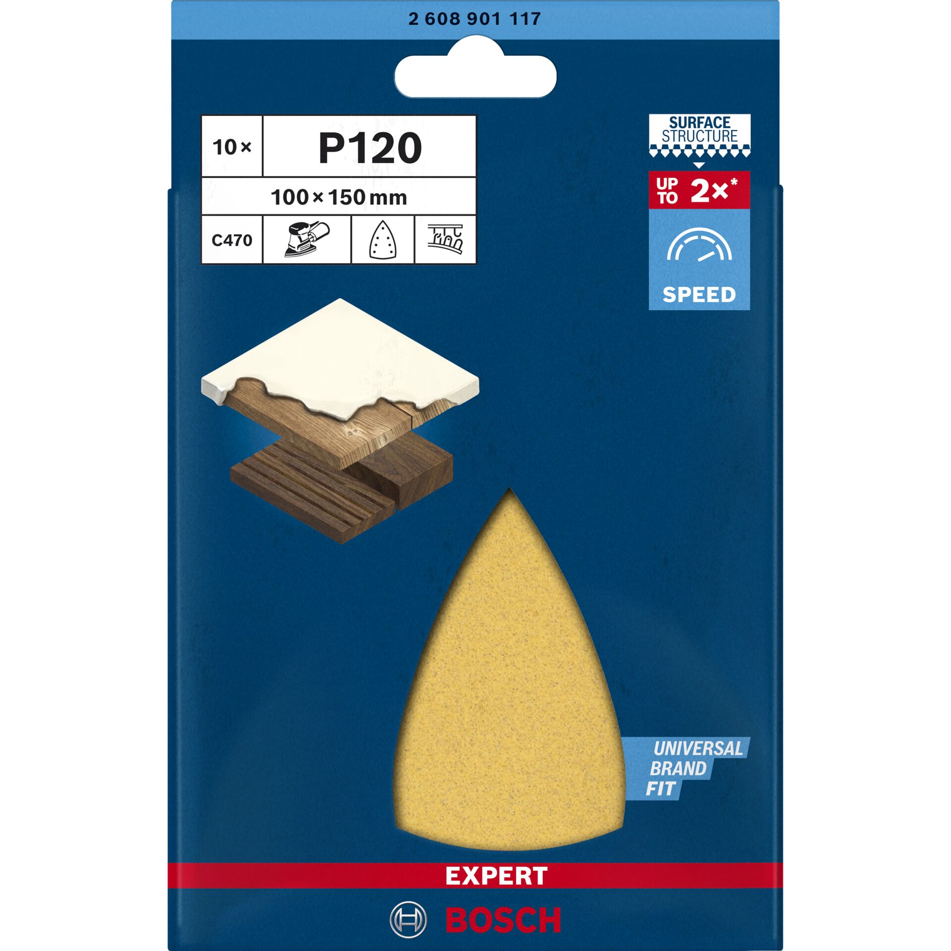 Bosch fog.abrasivo C470,100x150 mm,K120,10x