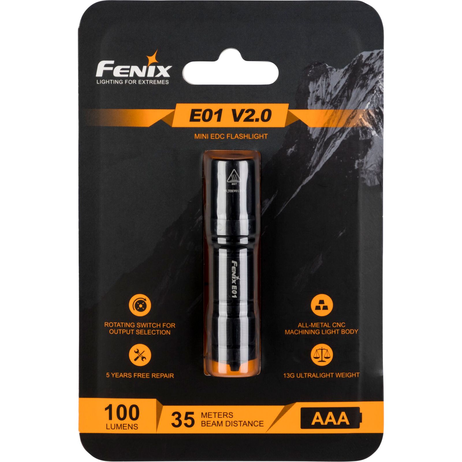 Fenix E01 V2.0 100 lm Torcia elettrica