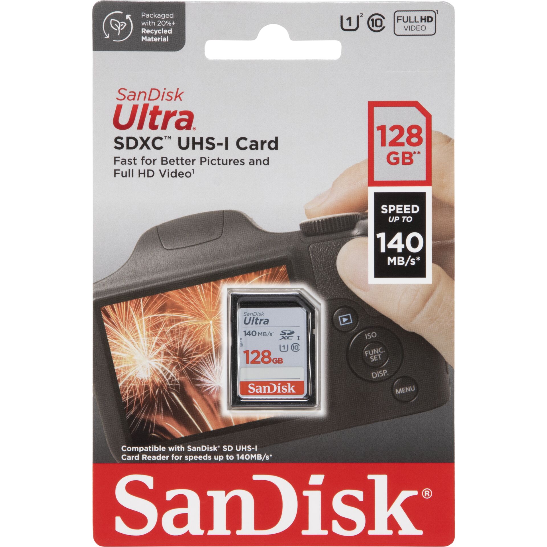 SanDisk Ultra SDXC UHS-I   128GB 150MB/s       SDSDUNB-128G-