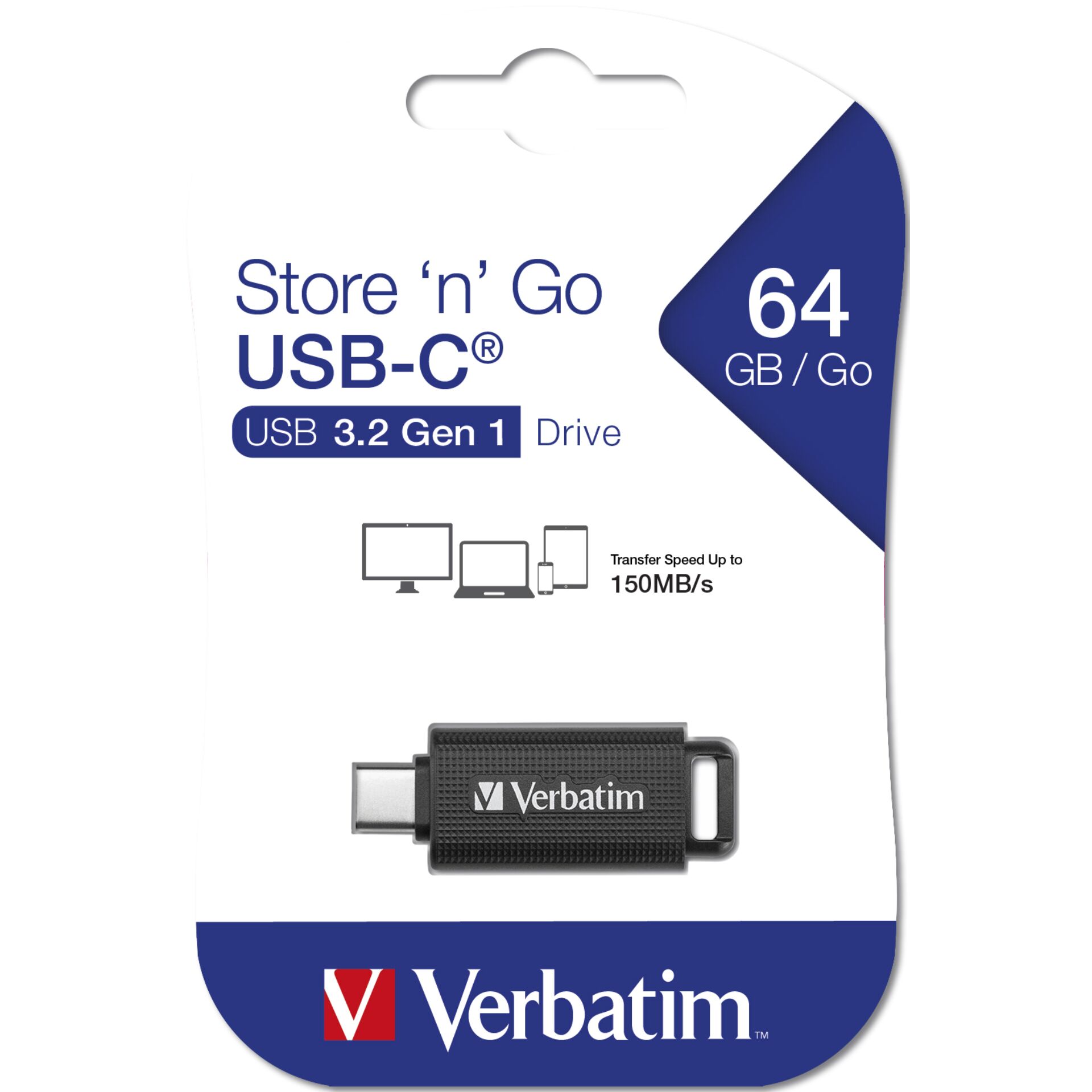 Verbatim Retractable        64GB USB 3.2 Gen 1 USB-C