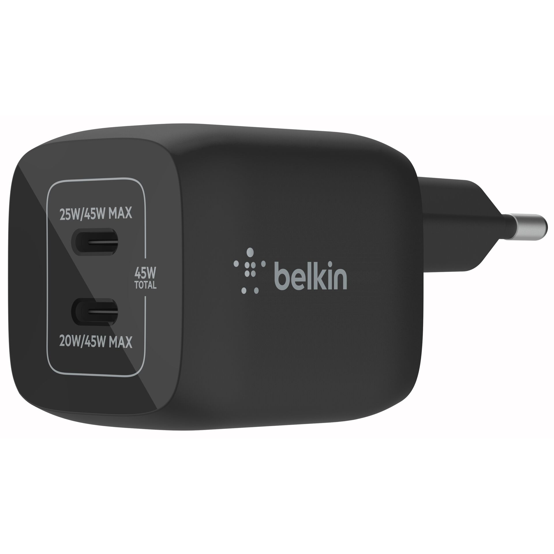 Belkin Netzladegerät 2xUSB-C 45W PD 3.0, PPS, schwarz  WCH01
