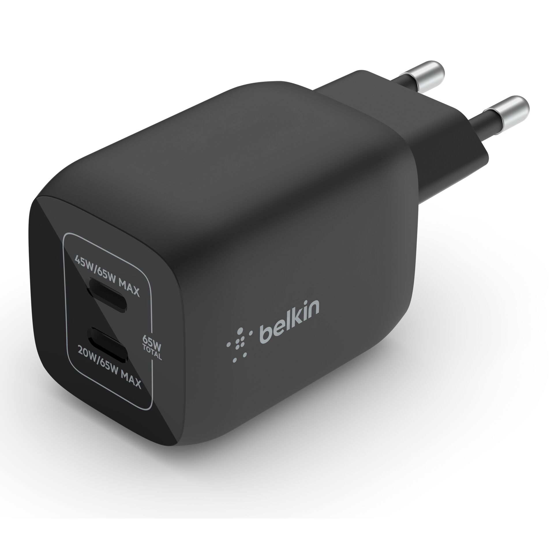 Belkin Netzladegerät 2xUSB-C 65W PD 3.0, PPS, schwarz  WCH01