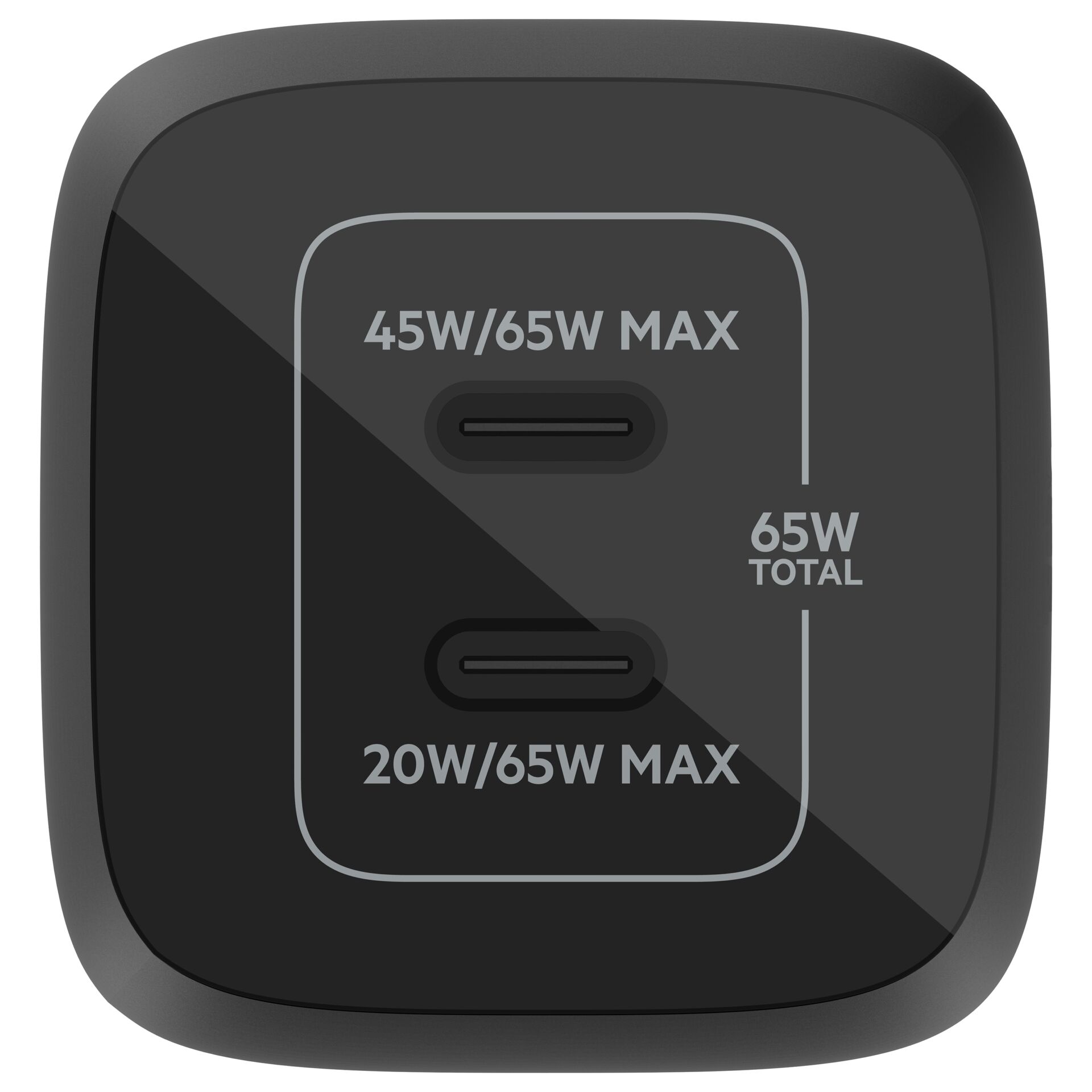 Belkin Netzladegerät 2xUSB-C 65W PD 3.0, PPS, schwarz  WCH01