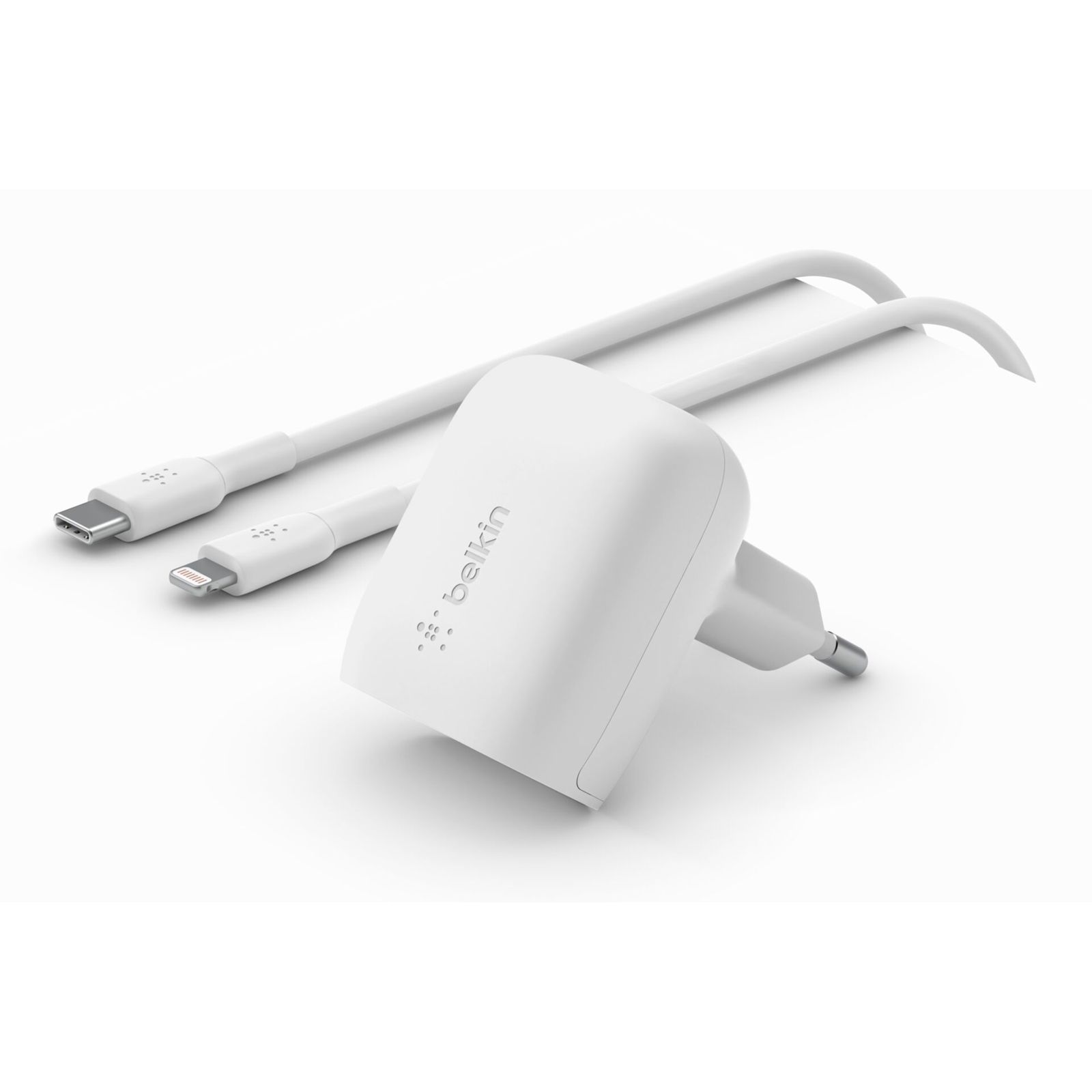 Belkin Netzladegerät 20W PD+PPD USB-C/Lig.1m wh  WCA006vf1MW