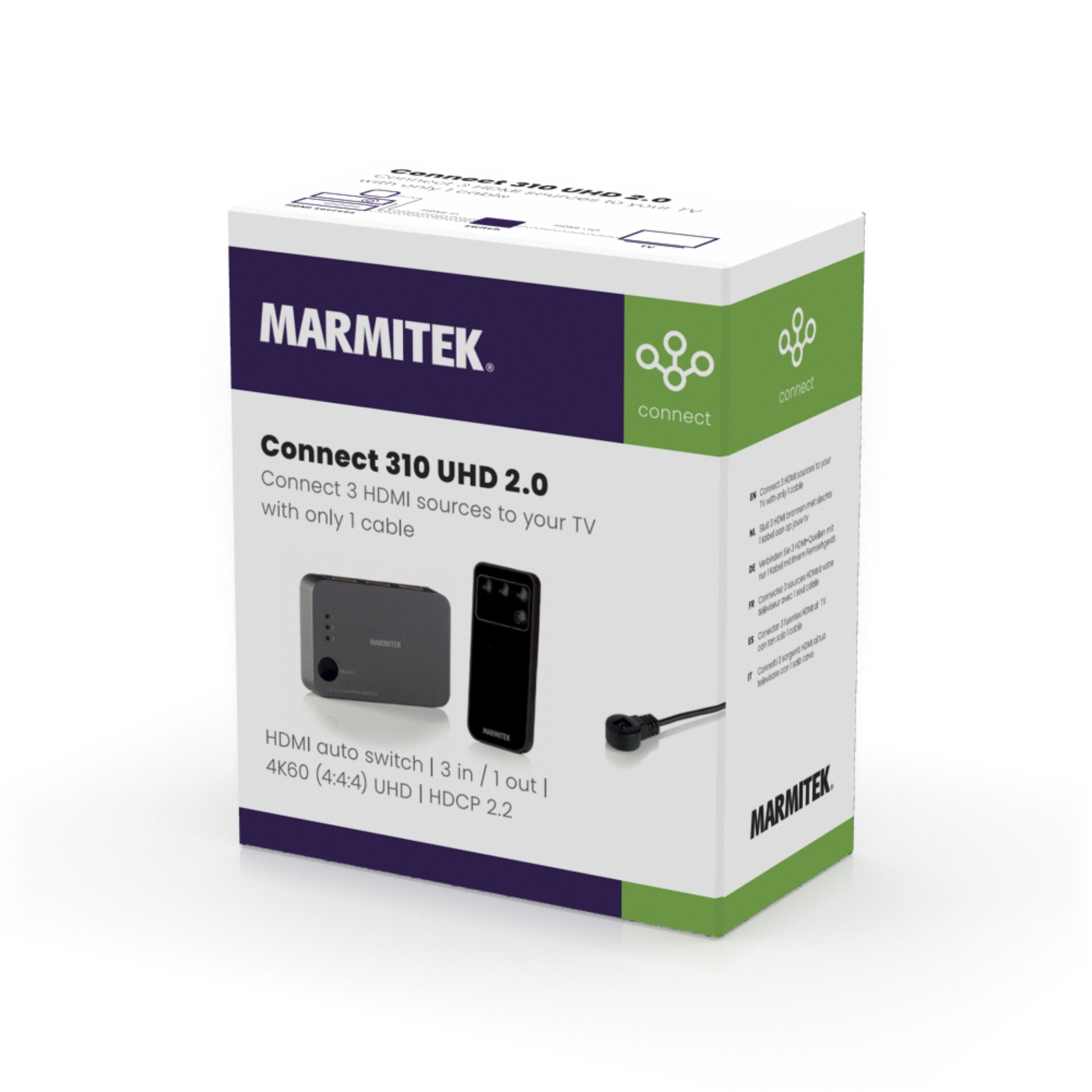 Marmitek Connect 310 UHD 2.0 HDMI AutoSwitch 3 in/1 out 4K60