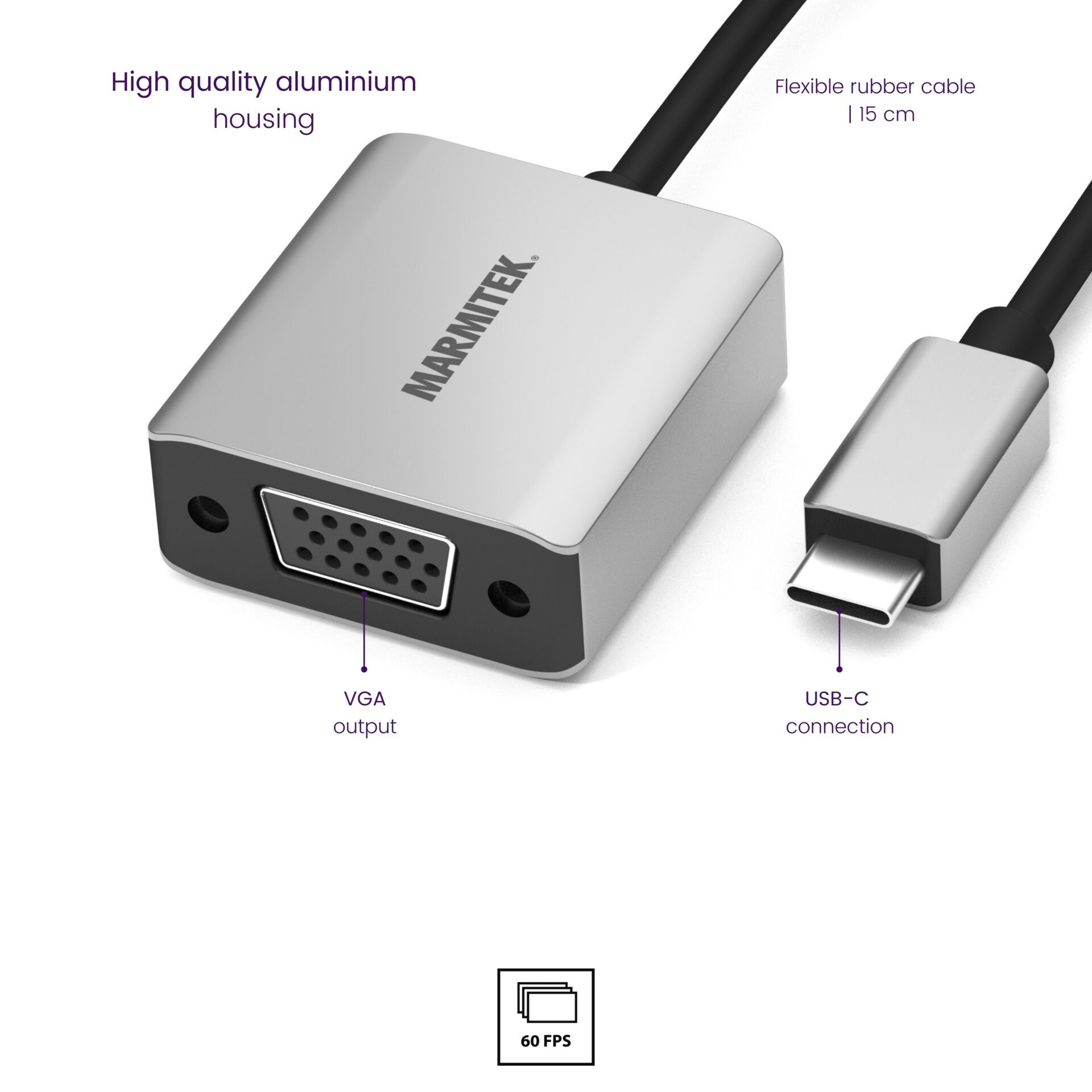 Marmitek Connect USB-C to VGA adatt.