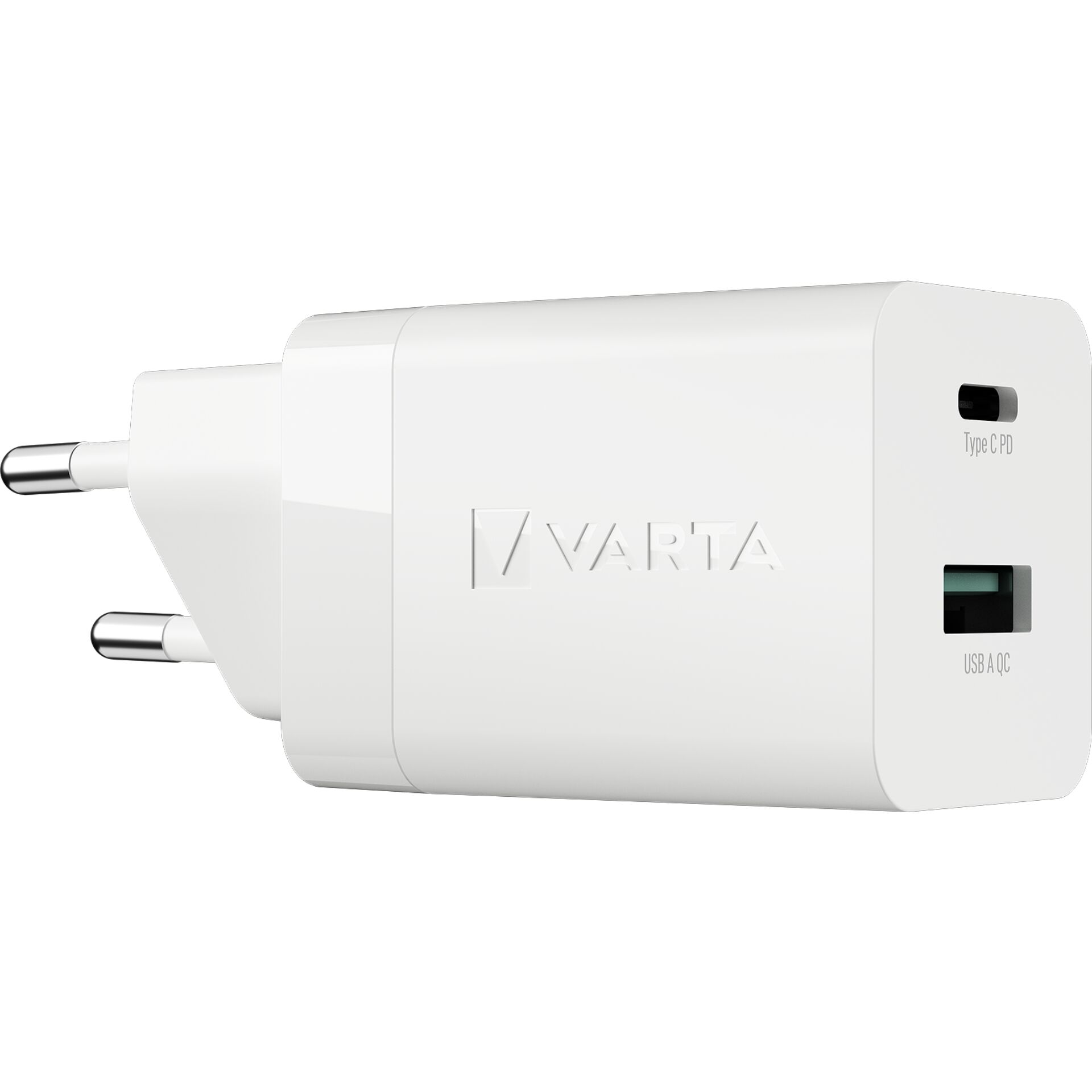 Varta Speed Charger 38W GaN PD USB-C 20W + USB-A 18W, bianco