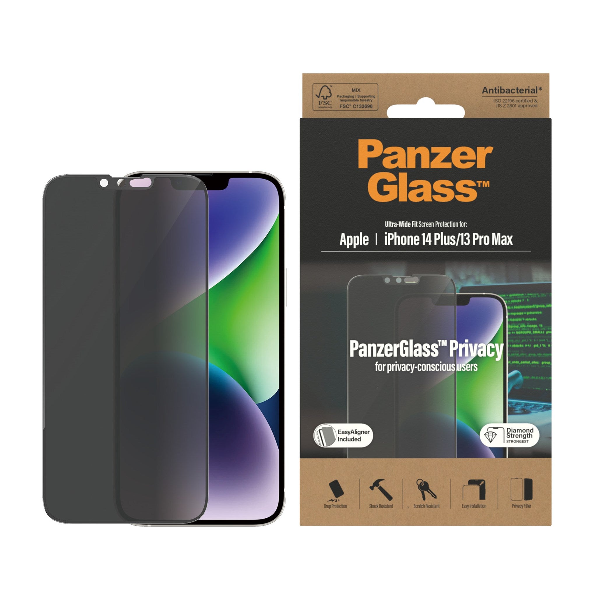 PanzerGlass Screen Prot. Privacy Classic Fit iPhone 14 Plus