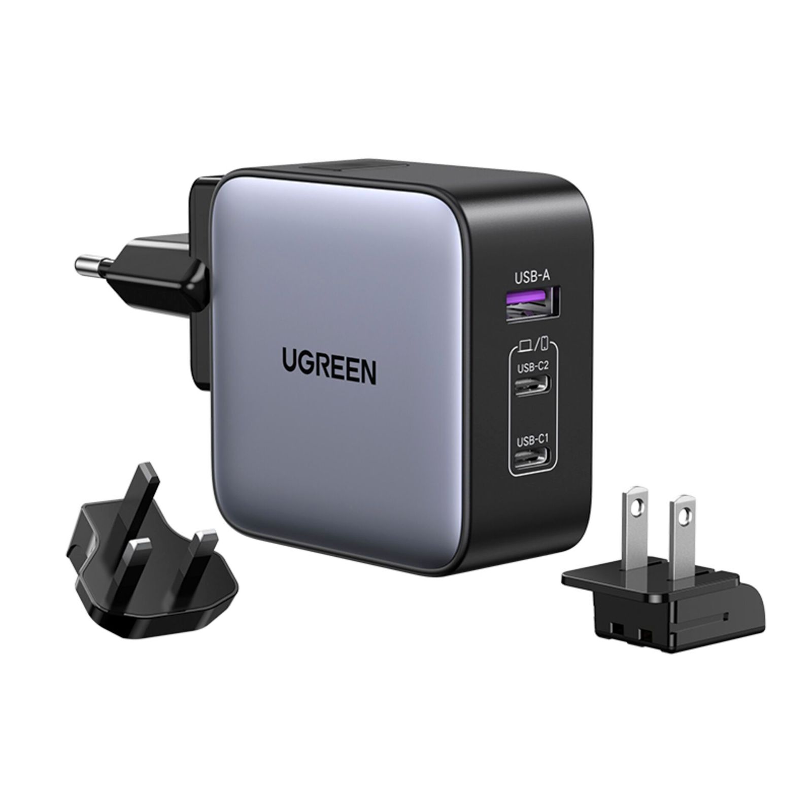 UGREEN USB-A+2*USB-C 65W GaN Worldwide Travel Fast Charger