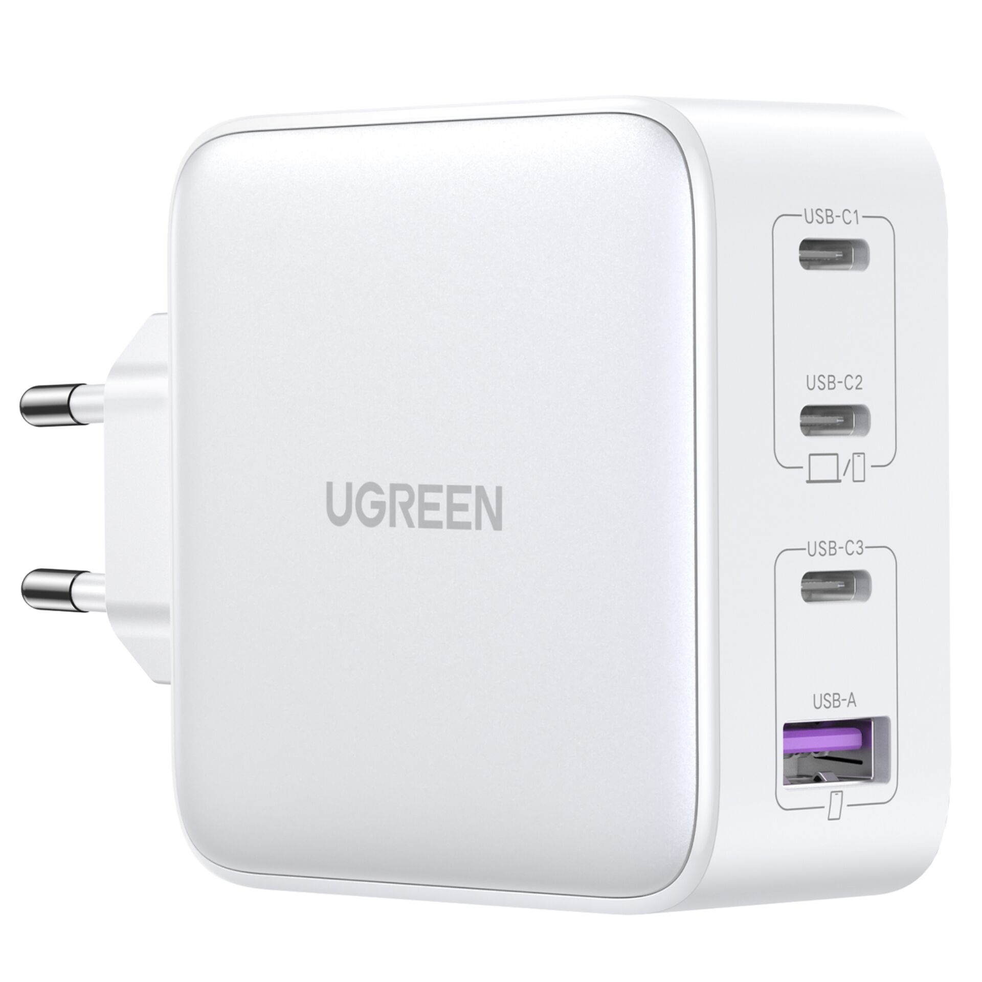 UGREEN USB-A+3xUSB-C 100W GaN Tech Fast Wall Charger EU bian