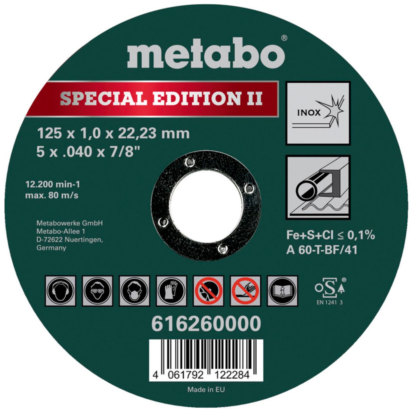 Metabo Special Edition II 125x 1,0x22,23 mm Inox
