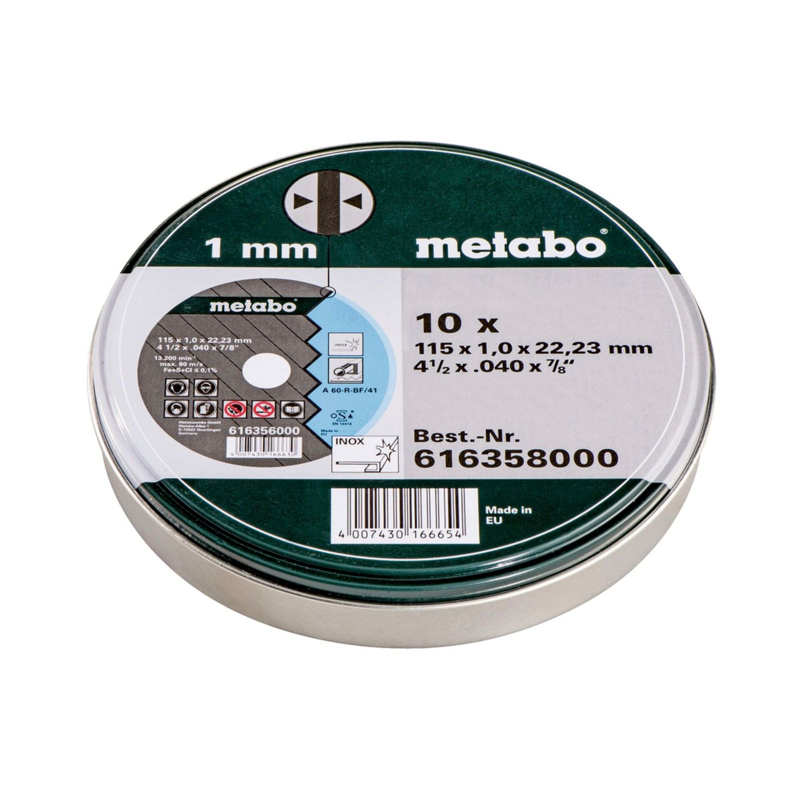Metabo 10 mole per troncare -SP 115x1,0x 22,23 mm