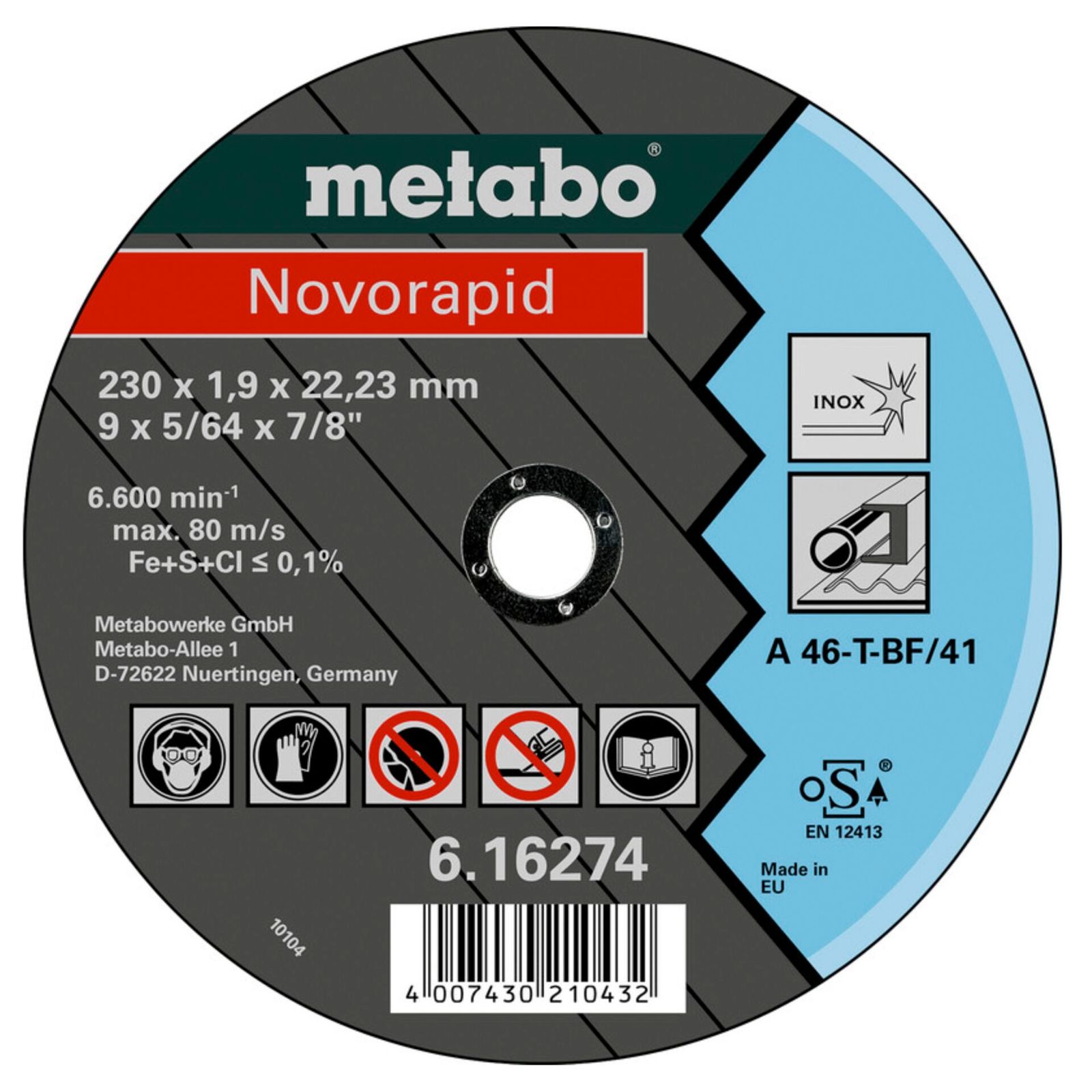 Metabo Novorapid 230x1,9x22,23 Inox