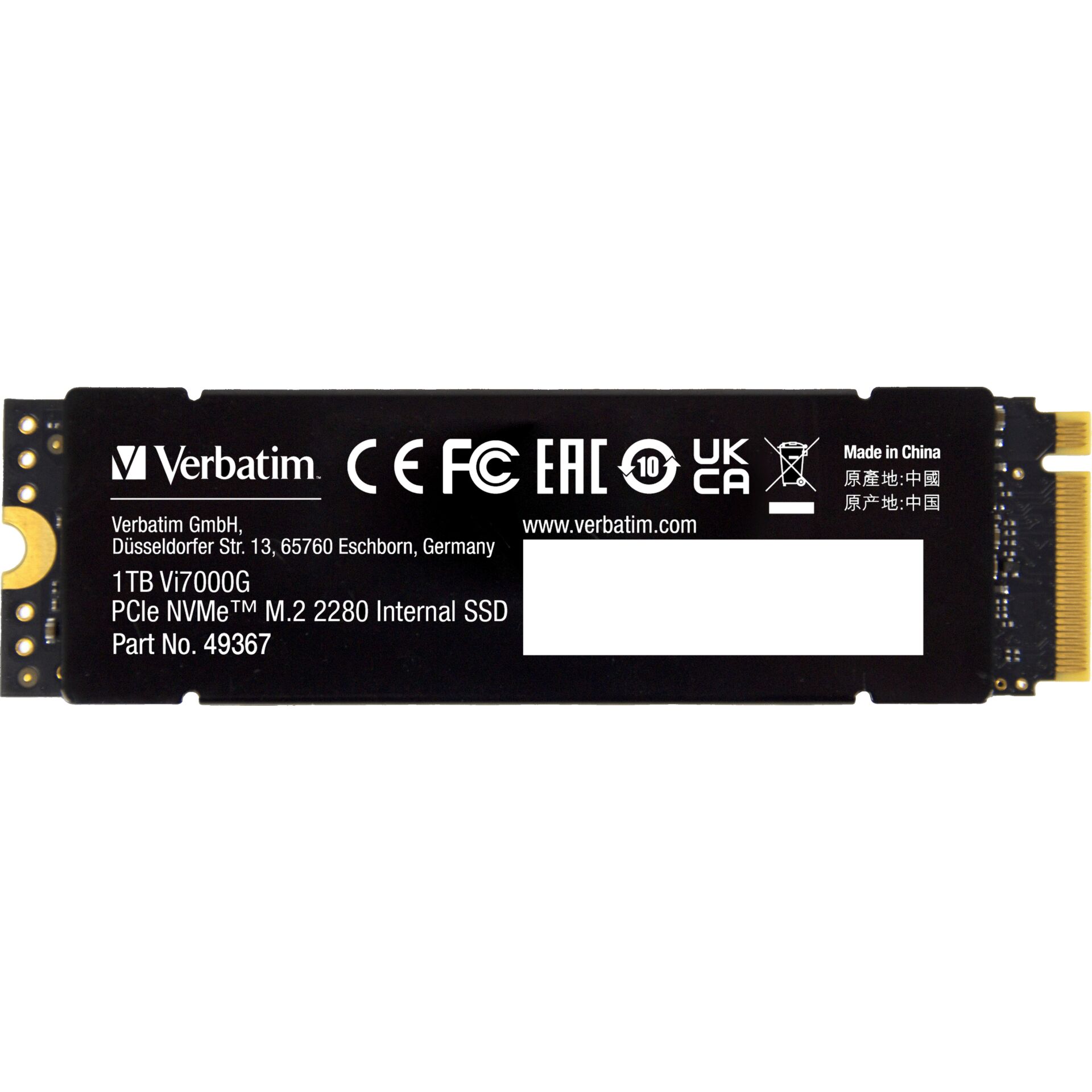 Verbatim Vi7000 PCle NVMe M.2 SSD 1TB                    493
