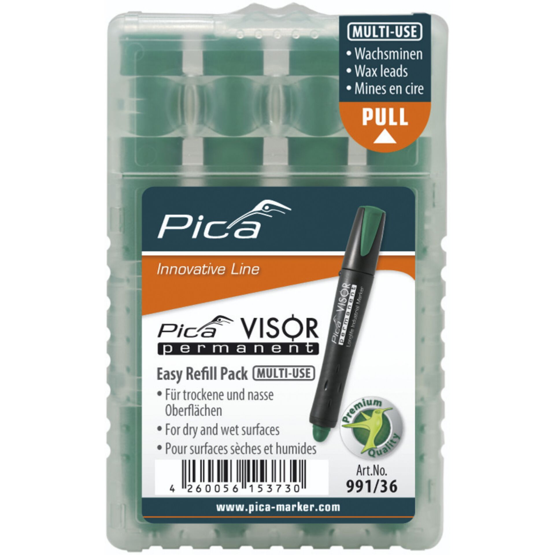 Pica VISOR permanent mine di ricambio sets, verde