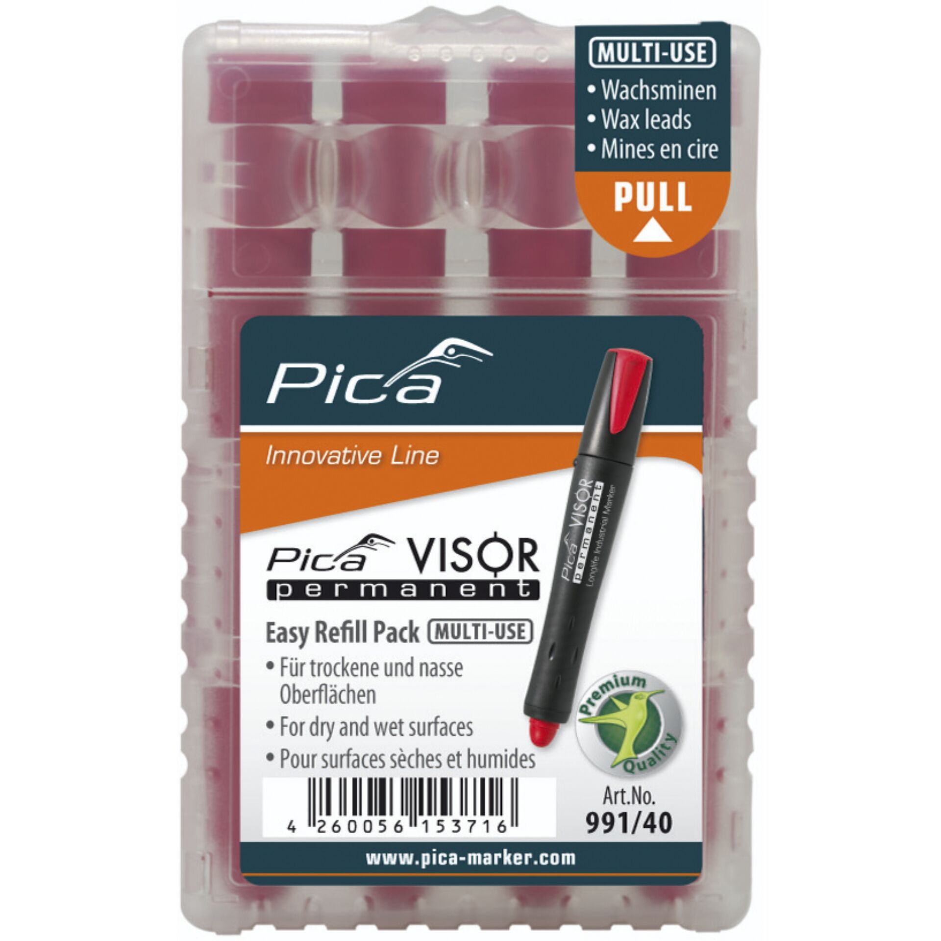 Pica VISOR permanent mine di ricambio sets, rosso