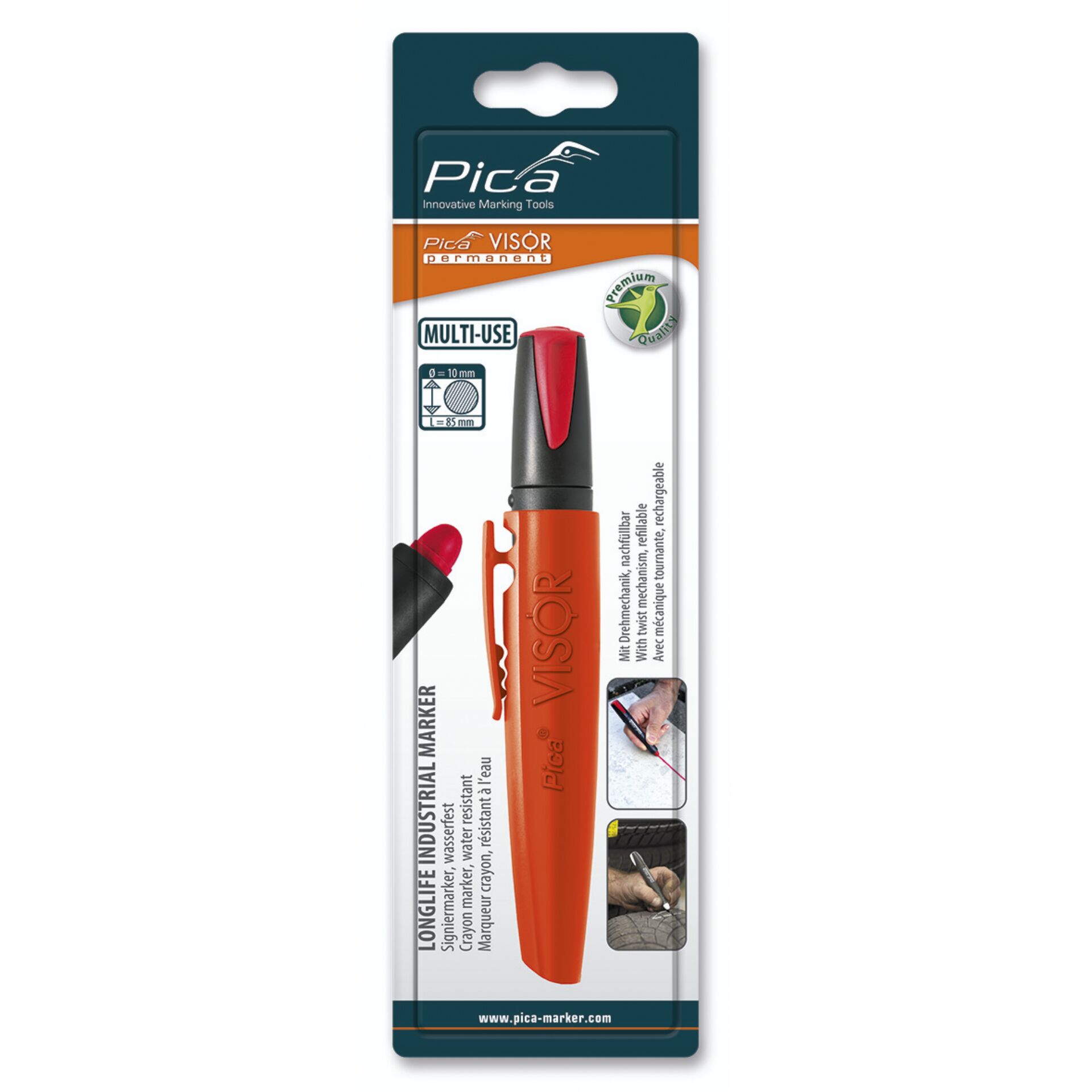 Pica VISOR permanent Marker, rosso / SB