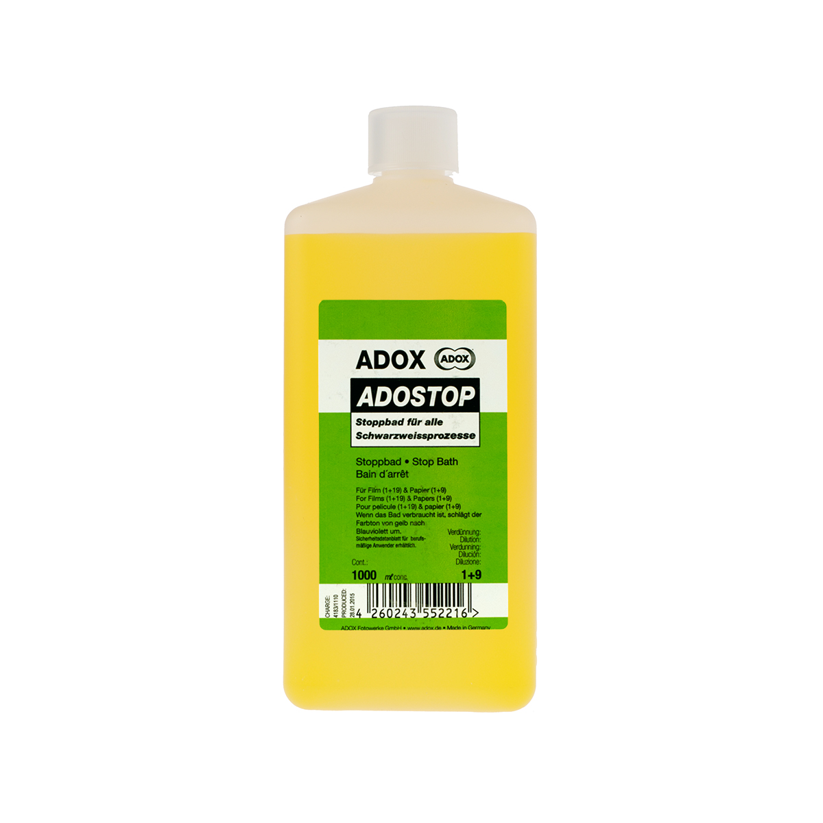 Adox, ADOSTOP STOPOBAT con Indicatore 1 L.